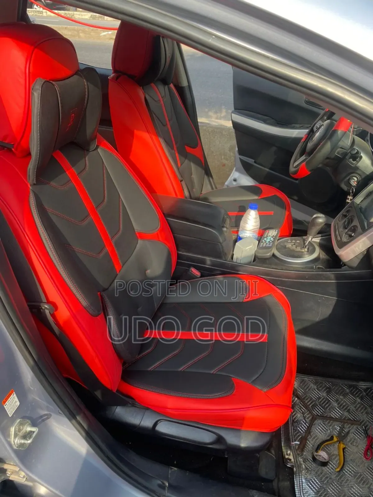R- Power Leather Seat Cover Red and Black