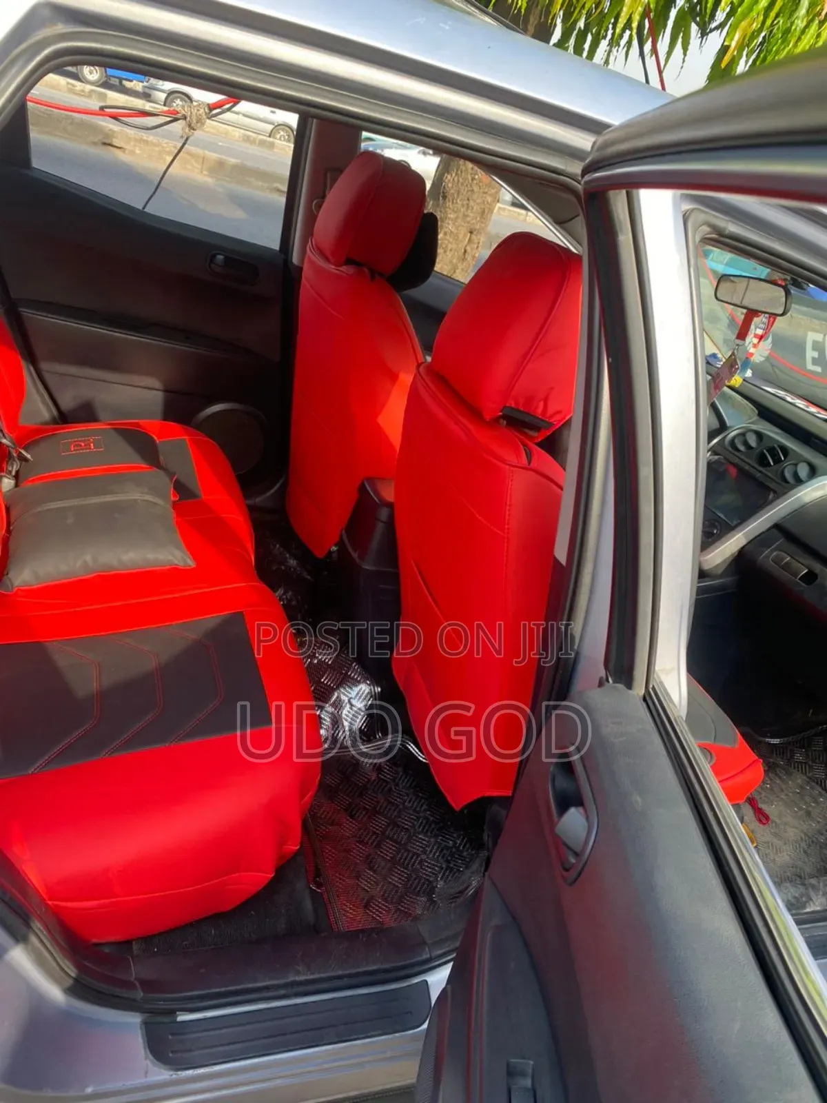 R- Power Leather Seat Cover Red and Black