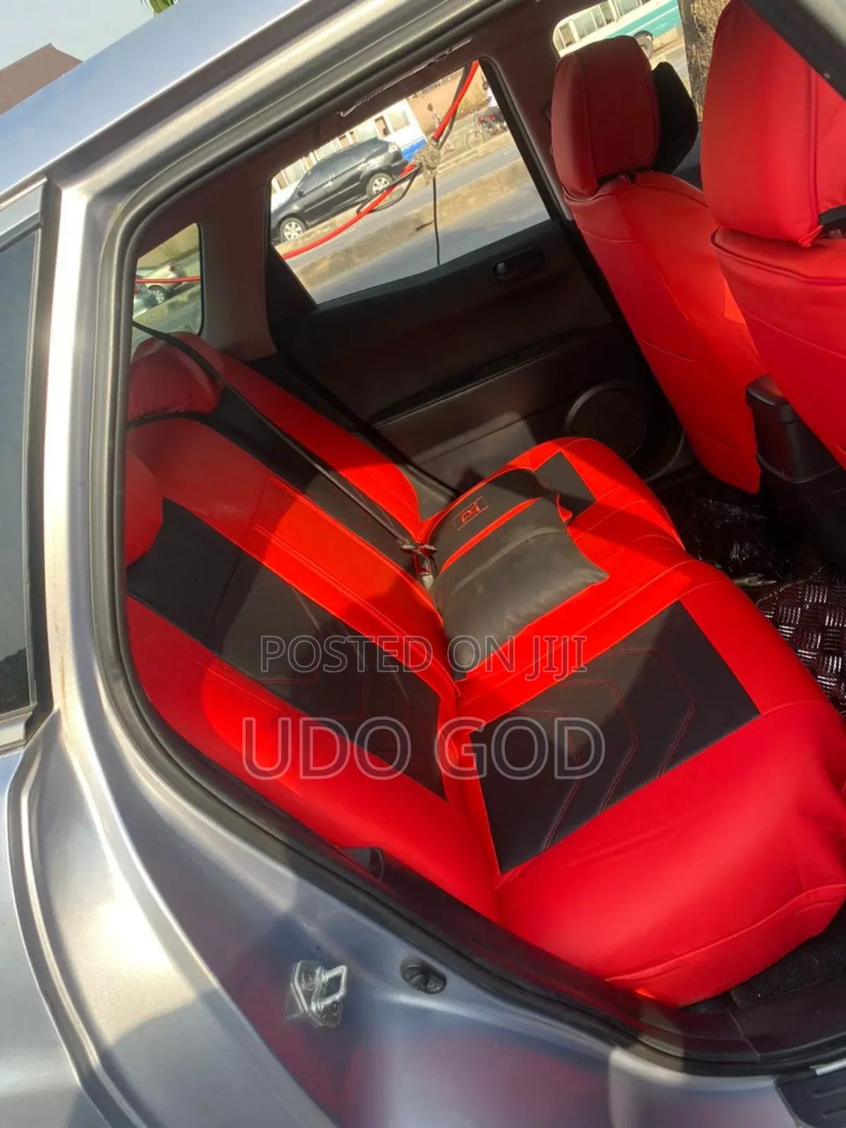 R- Power Leather Seat Cover Red and Black