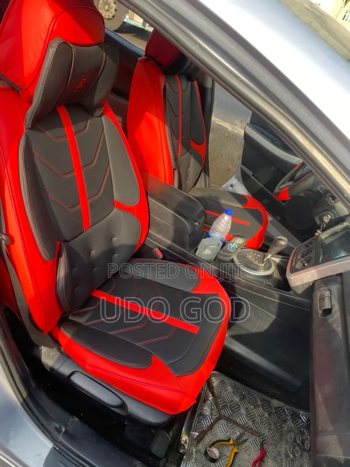 R- Power Leather Seat Cover Red and Black
