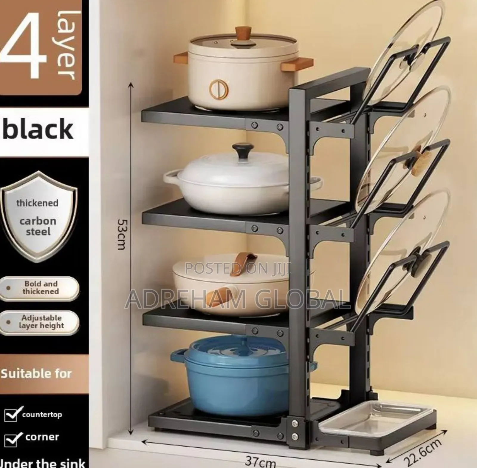 Under the Sink 4 Layer Pot Rack