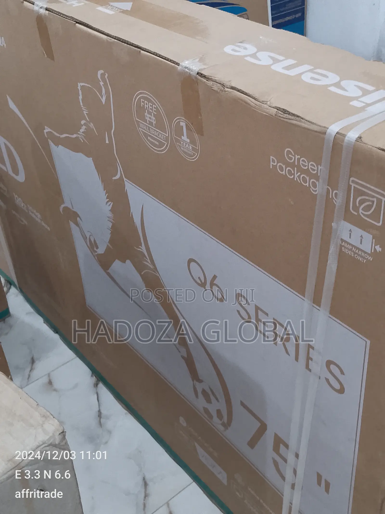 High-definition Hisense 75'' Qled Television