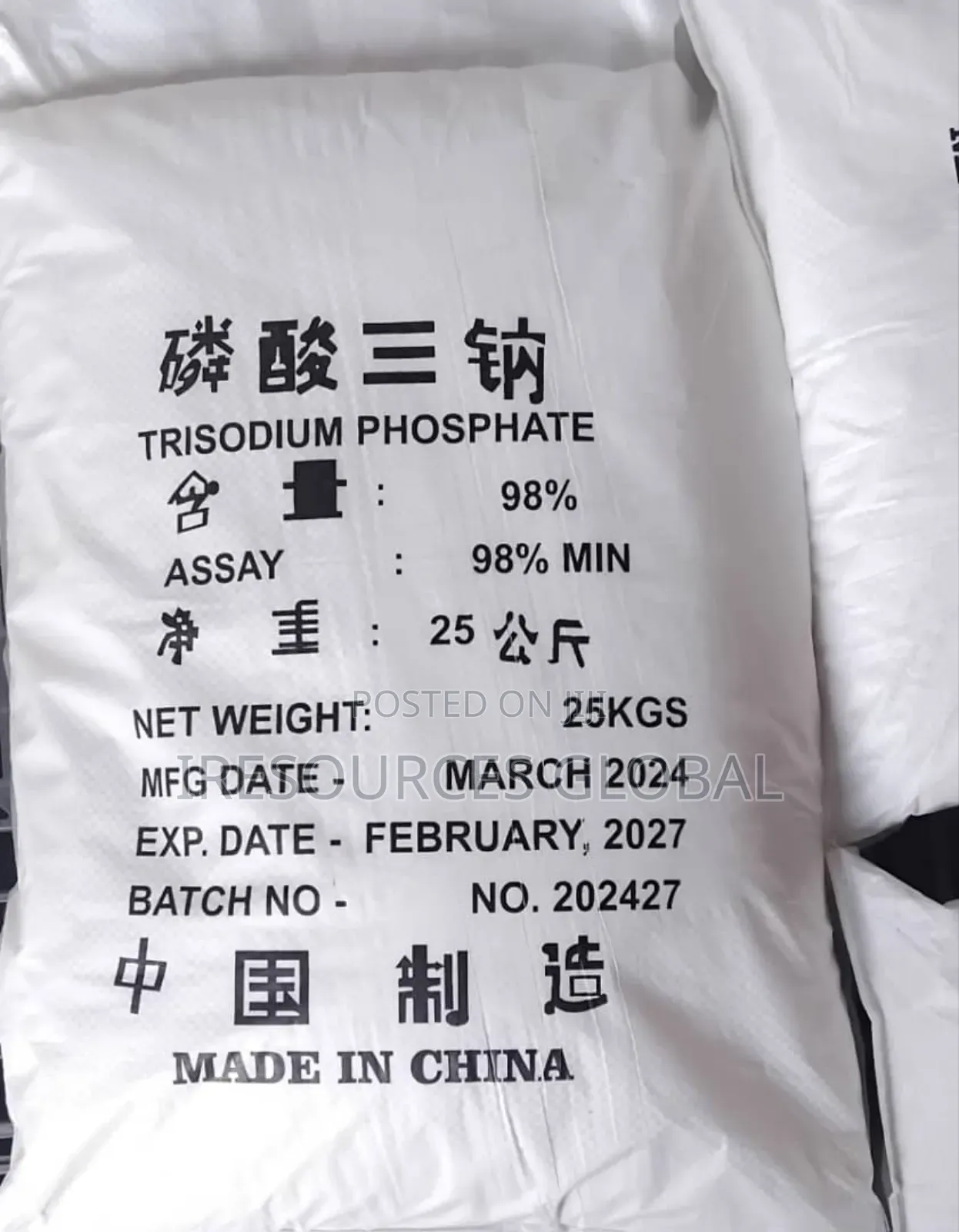 Trisodium Phosphate (Technical Grade) 98% Min 25kg Bag