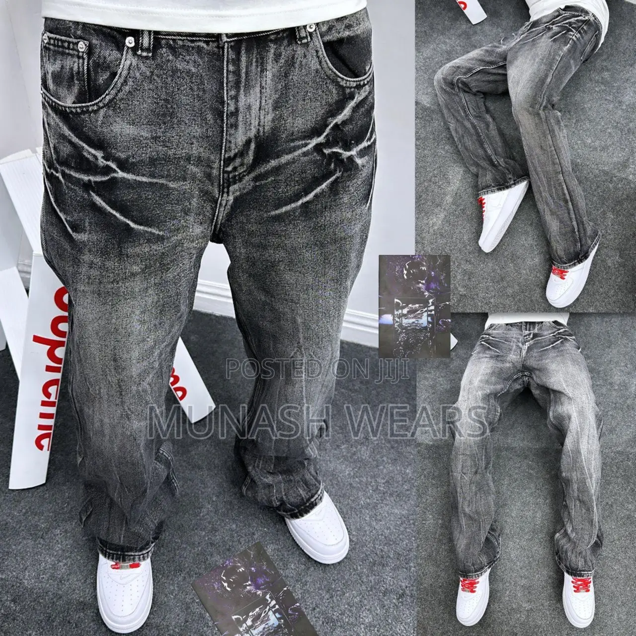 3D Denim Baggy Flair Jean