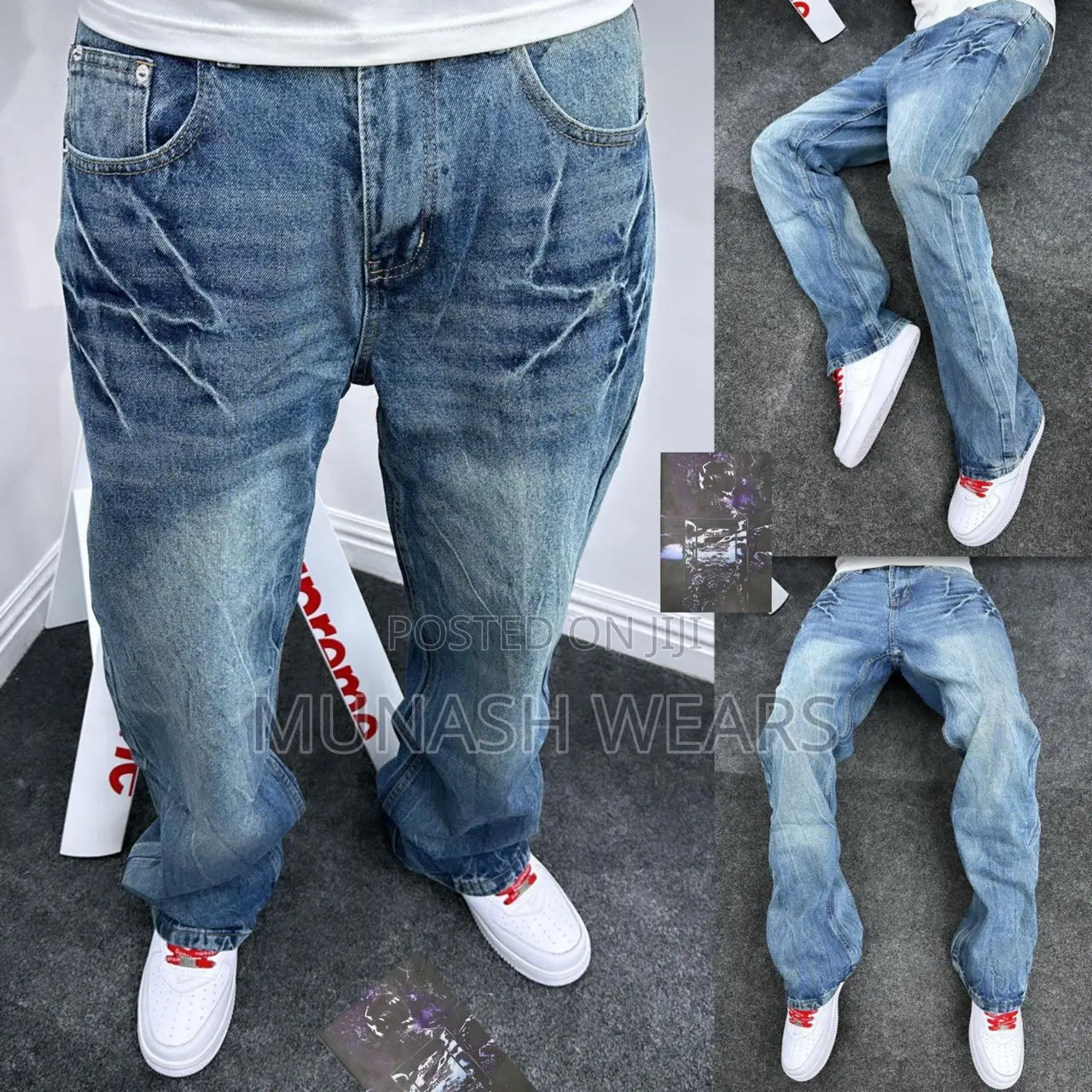 3D Denim Baggy Flair Jean