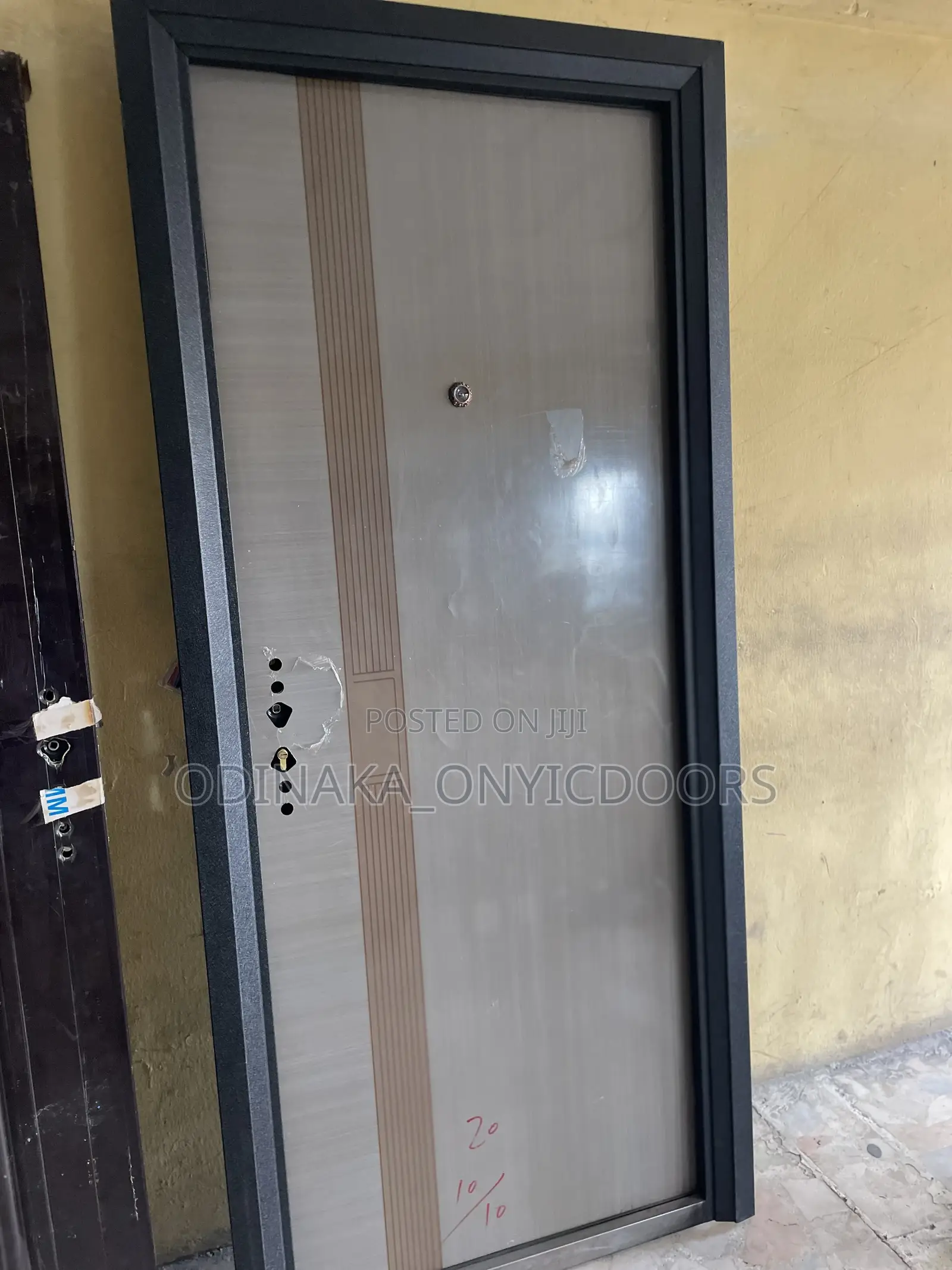 7ft by 3ft 100mm German Steel Door( Brown Line Pattern)