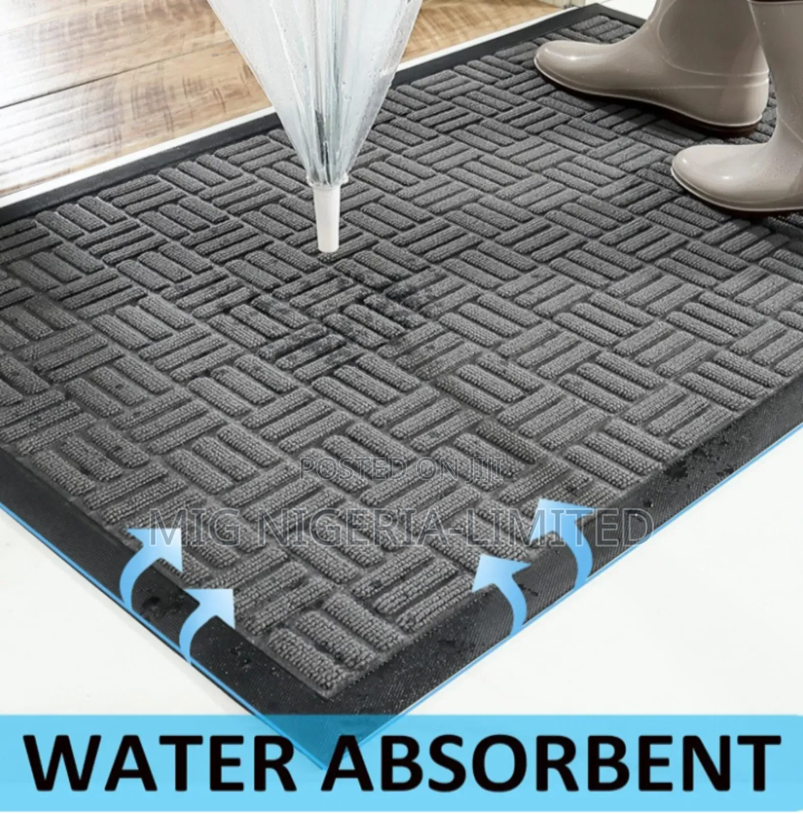 Large Rubber Absorbed Entrance Mat 120cmx180cm