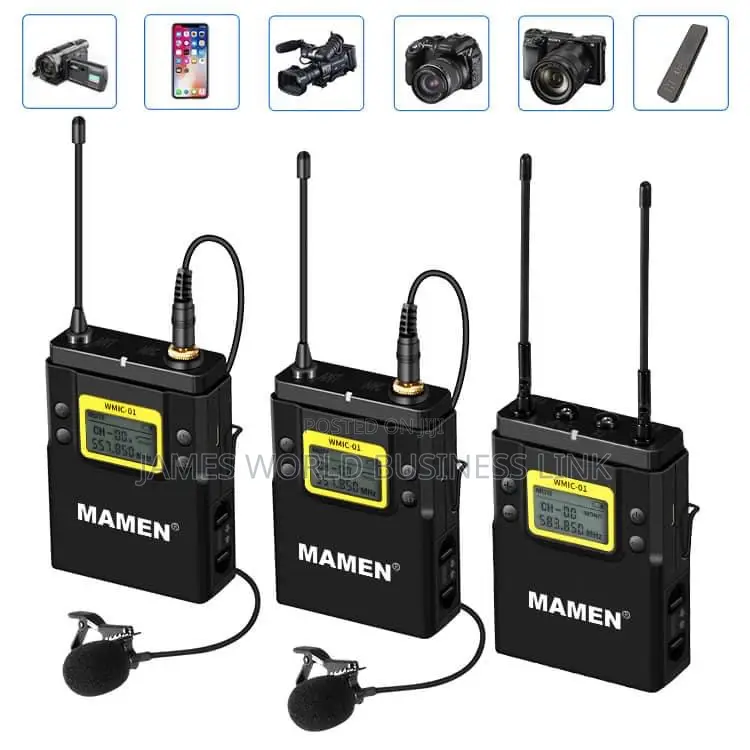 Mamen Professional Wireless Lapel Microphone for Camera