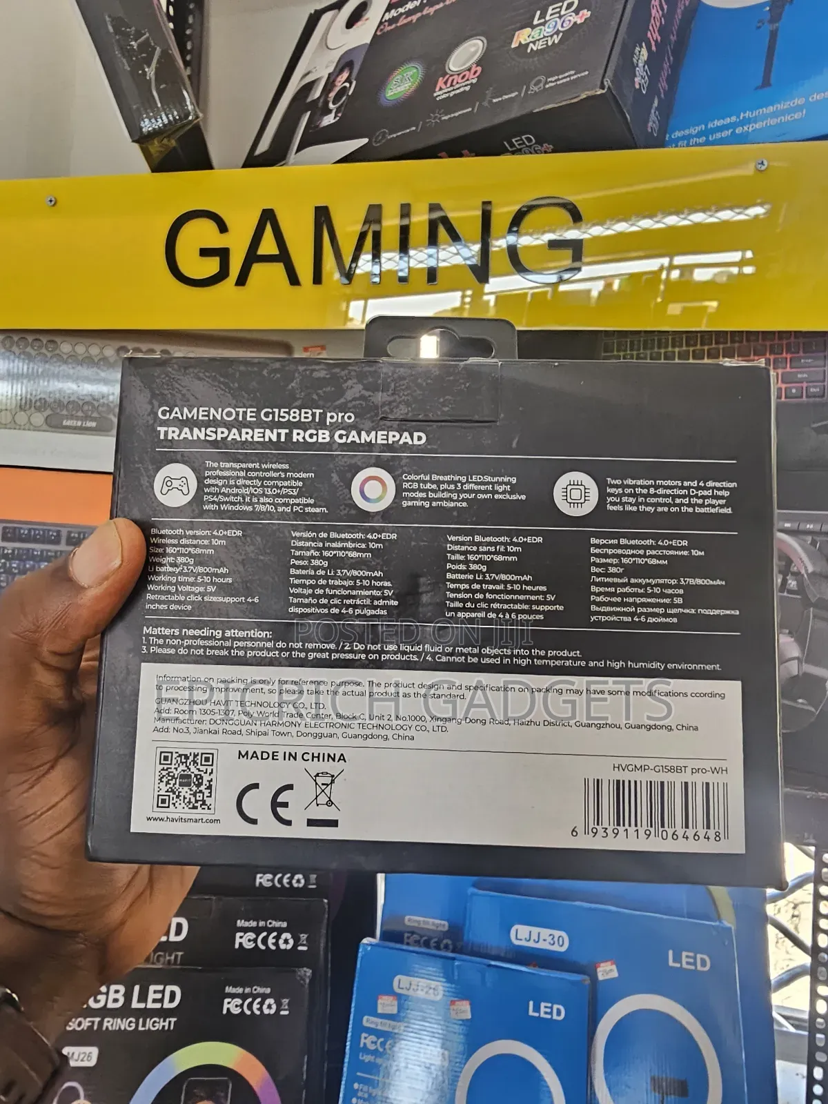 HAVIT Transparent RGB Wireless Controller Gamepad
