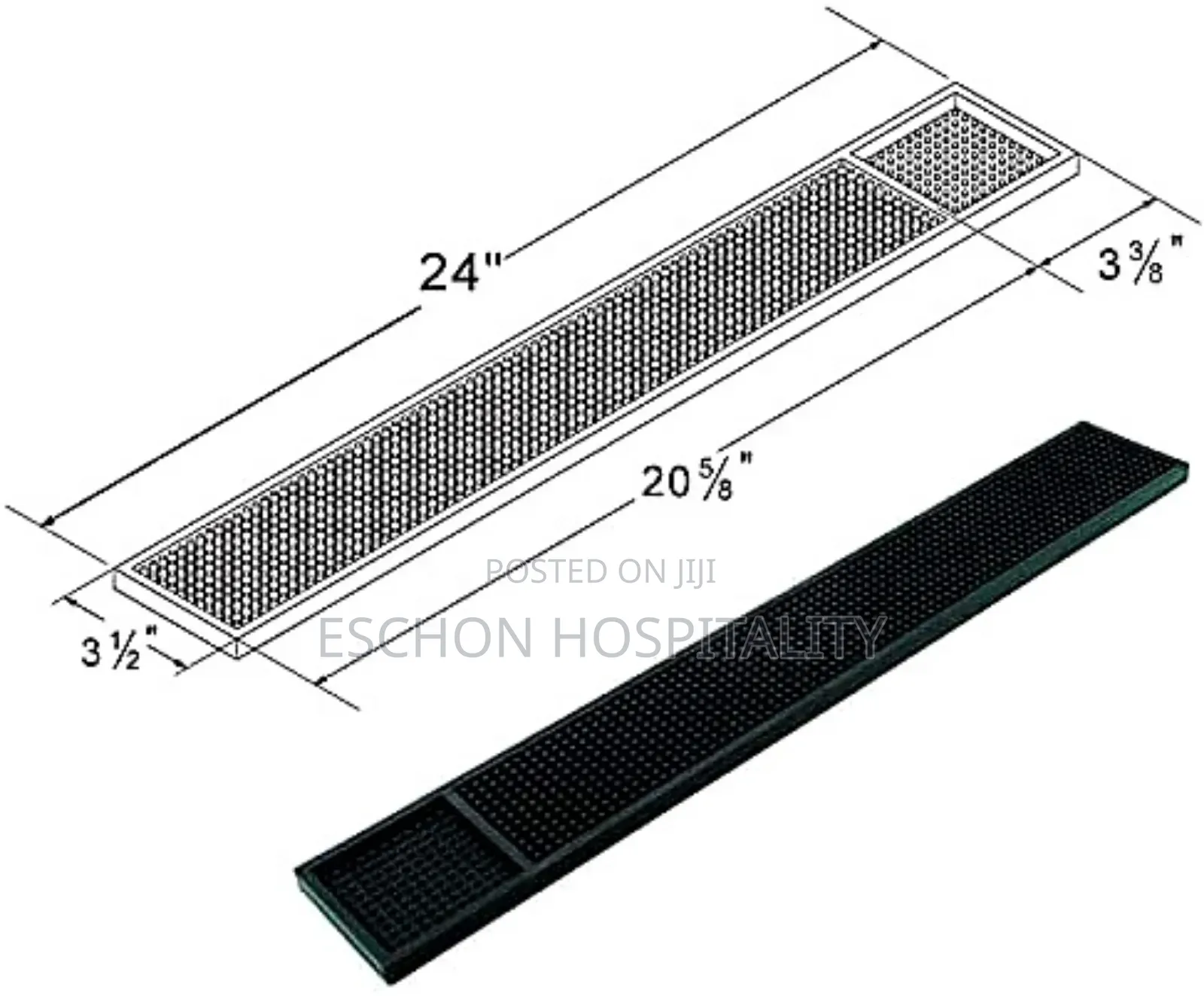 Bar Mat: Anti Slip Black Rubber Mat for Bar Counter