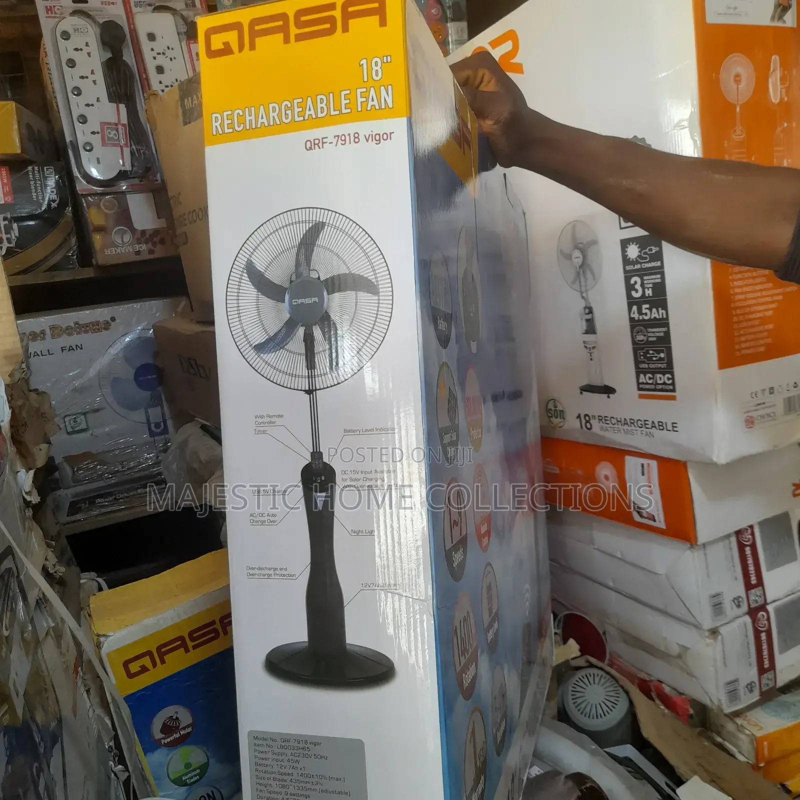 18 Inches Qasa Rechargeable Standing Fan