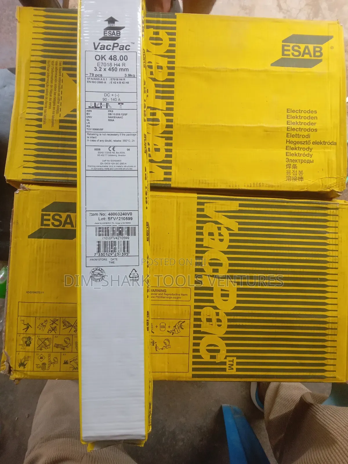 Vac Pac Electrode ESAB 3.2 X 450mm(3.9kg)Big Size