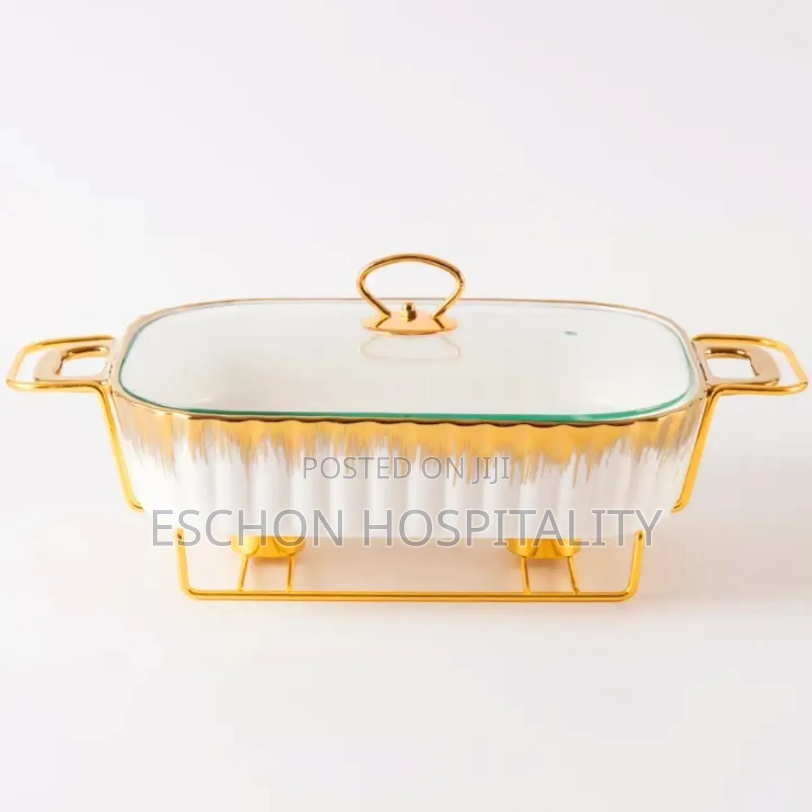 3pcs Ceramic Food Warmer Chafing Dish Casseroles