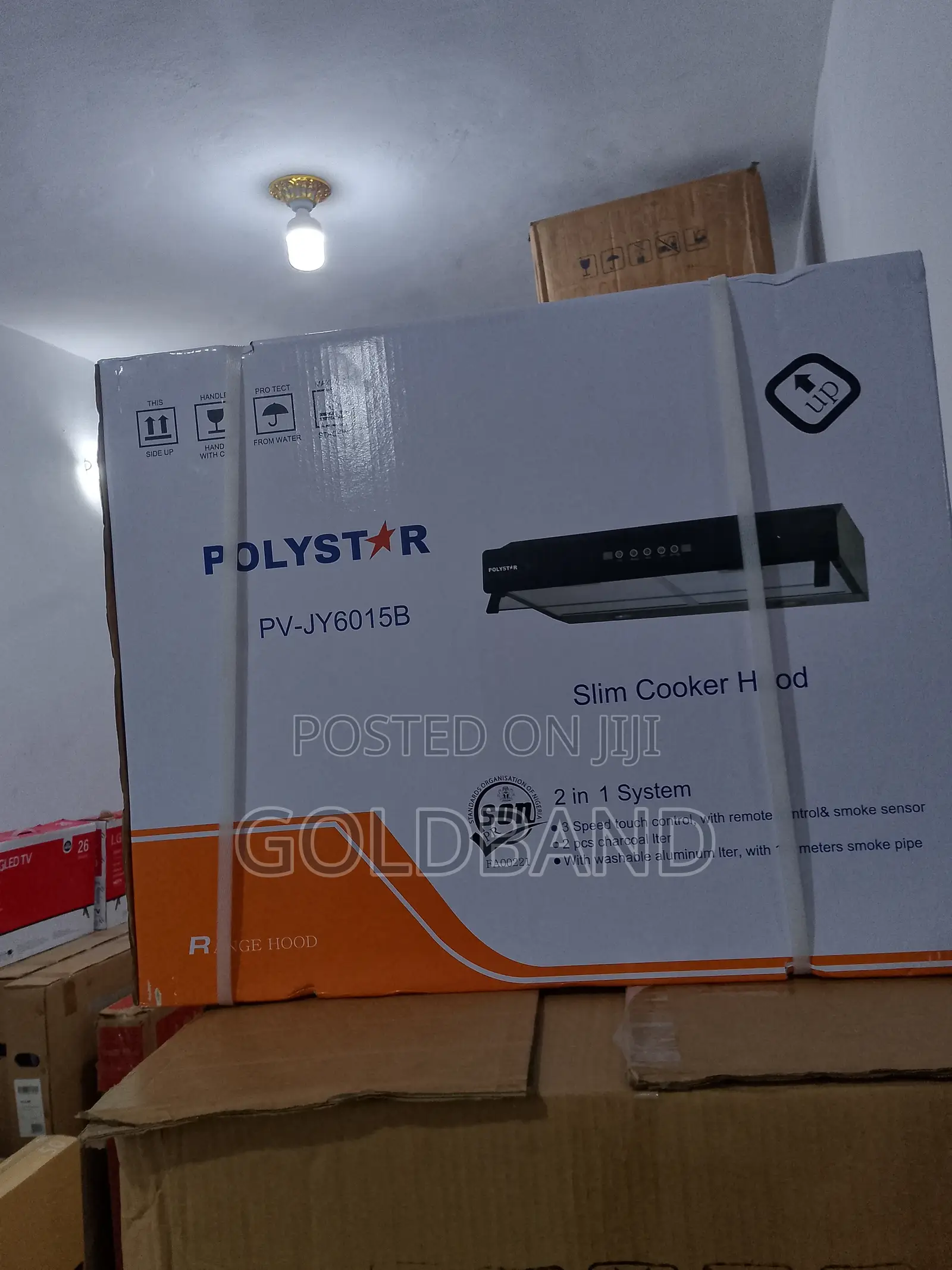Polystar 60cm 2in1 Industrial-Vent Slim Cooker Hood