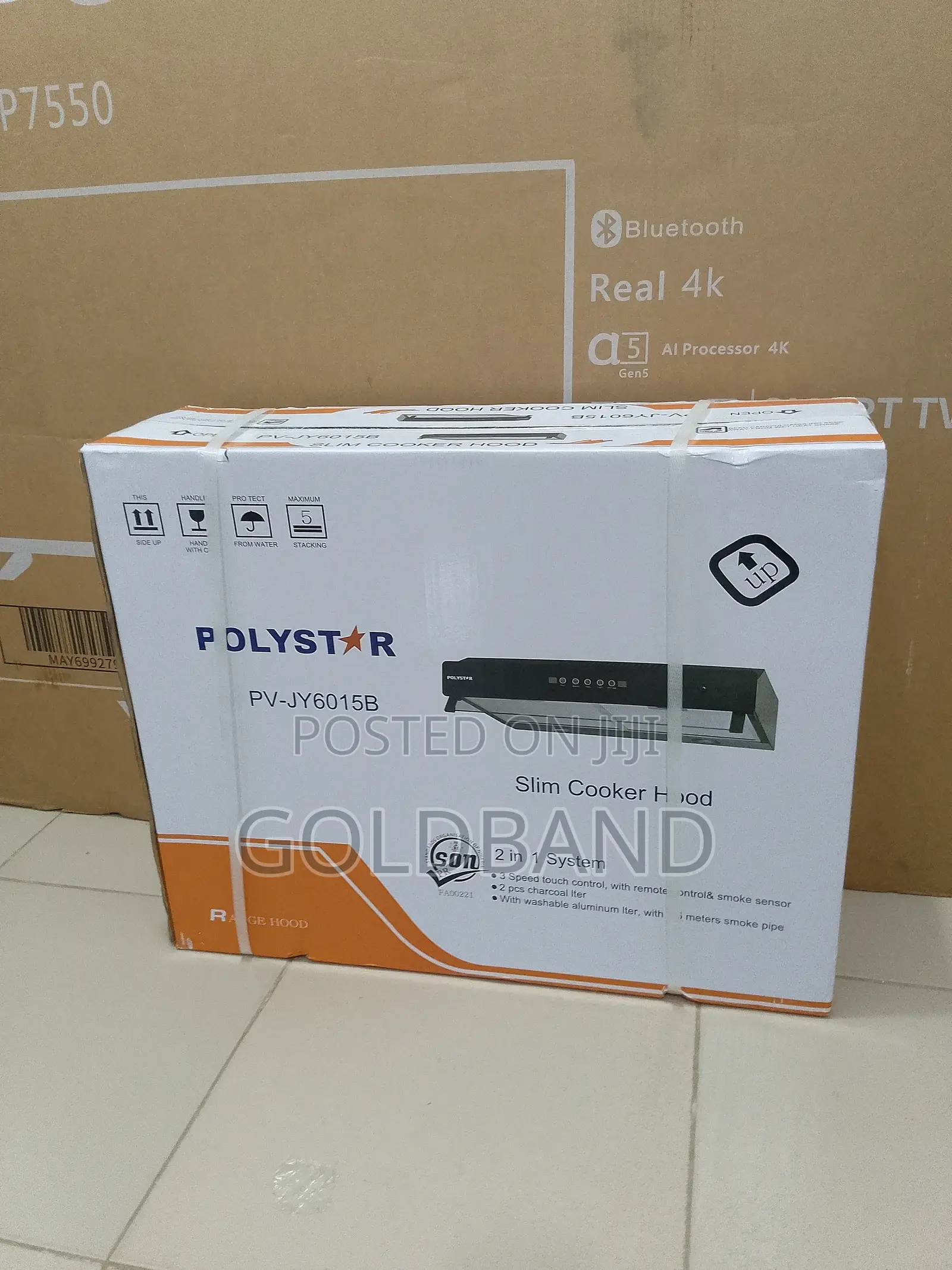 Polystar 60cm 2in1 Slim Cookerhood With Aluminium Pipe