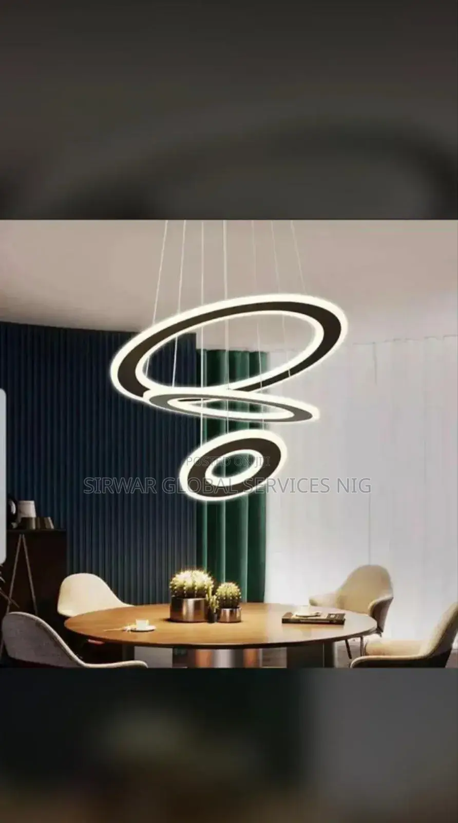 Step Drop Chandelier Black and White Frame Available