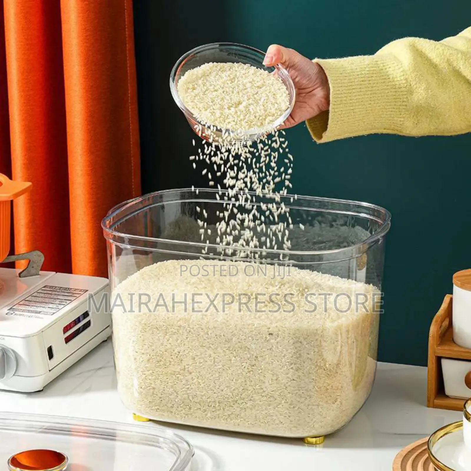 20litre Luxury Transparent Rice Storage Bin