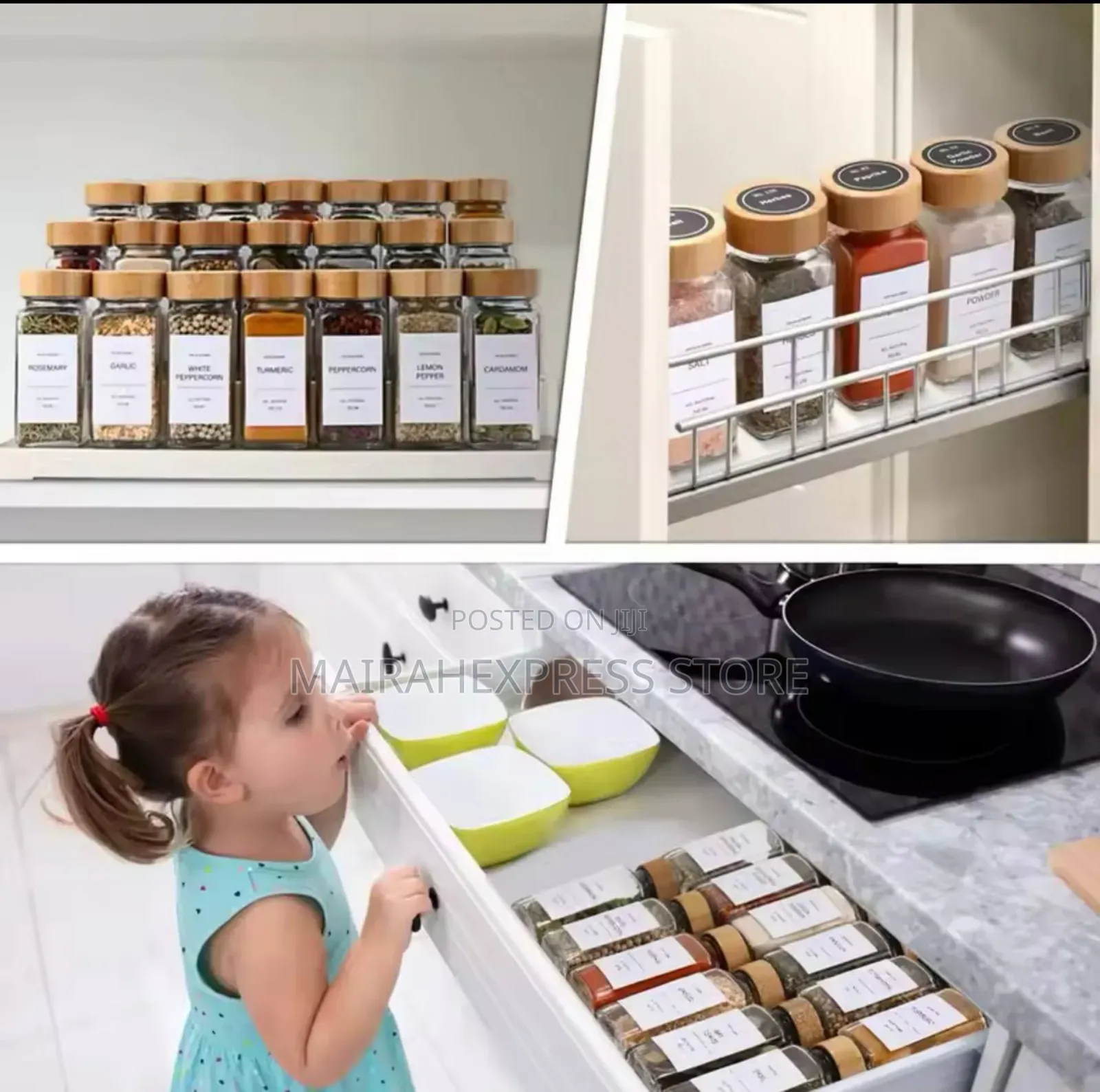 12pcs Spice Jars With Stickers and Pen