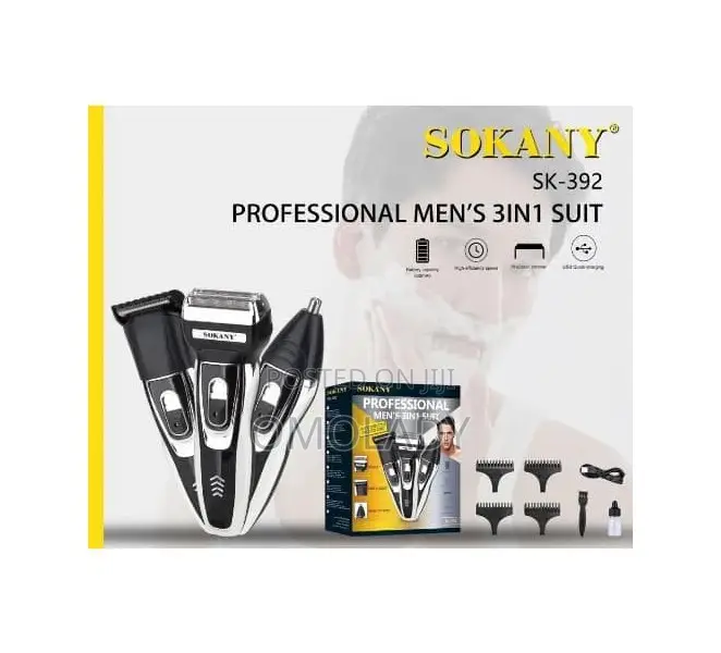 3in1 Sokany Hair Clipper, Shaver, Nose Trimmer