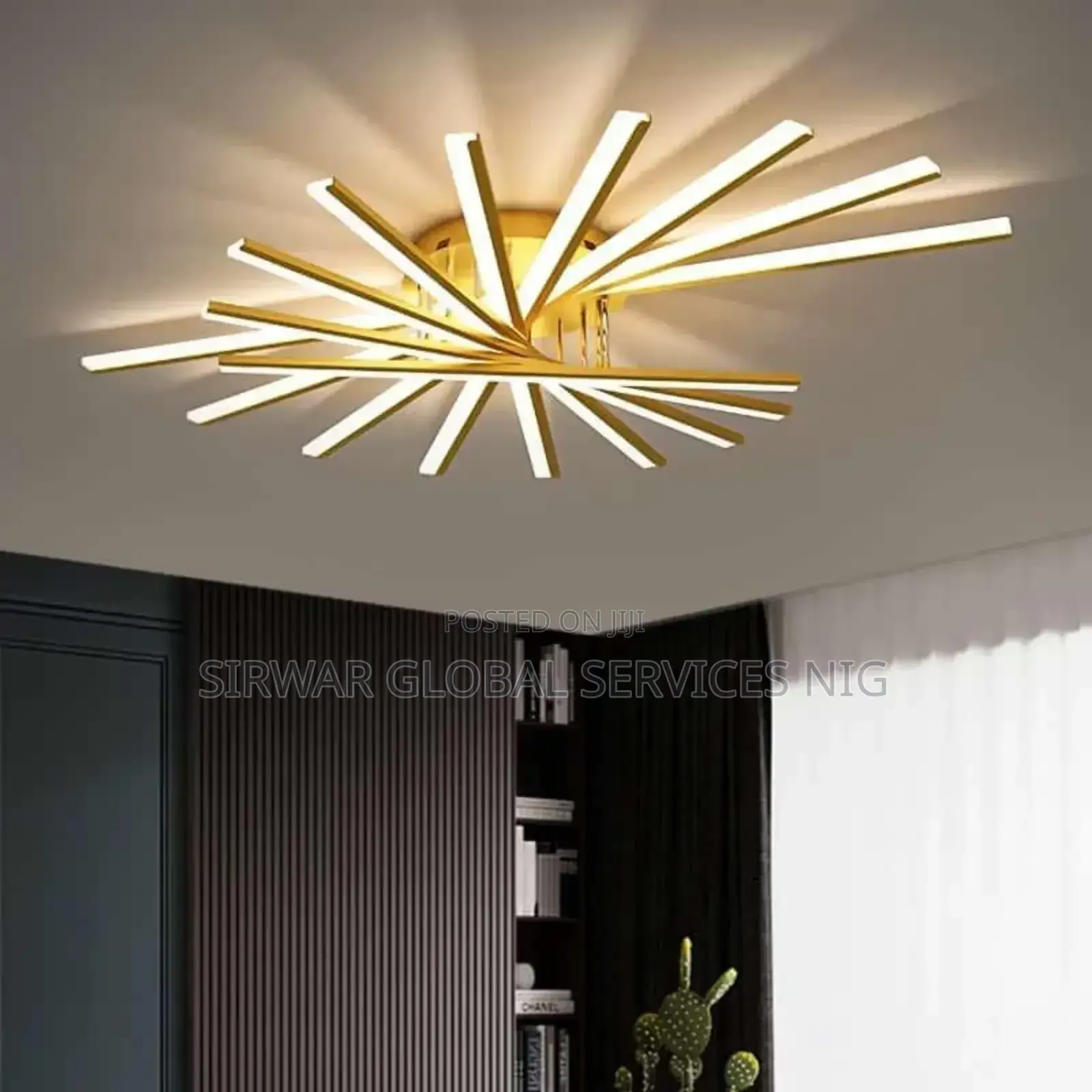 Flush Chandelier by 800mm Gold