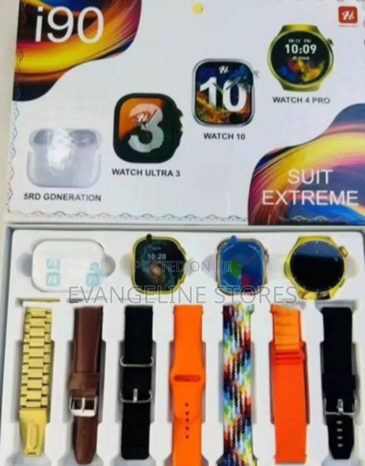 I90 Smart Watch Suit 3 Watches 7 Straps and 1 Earbuds