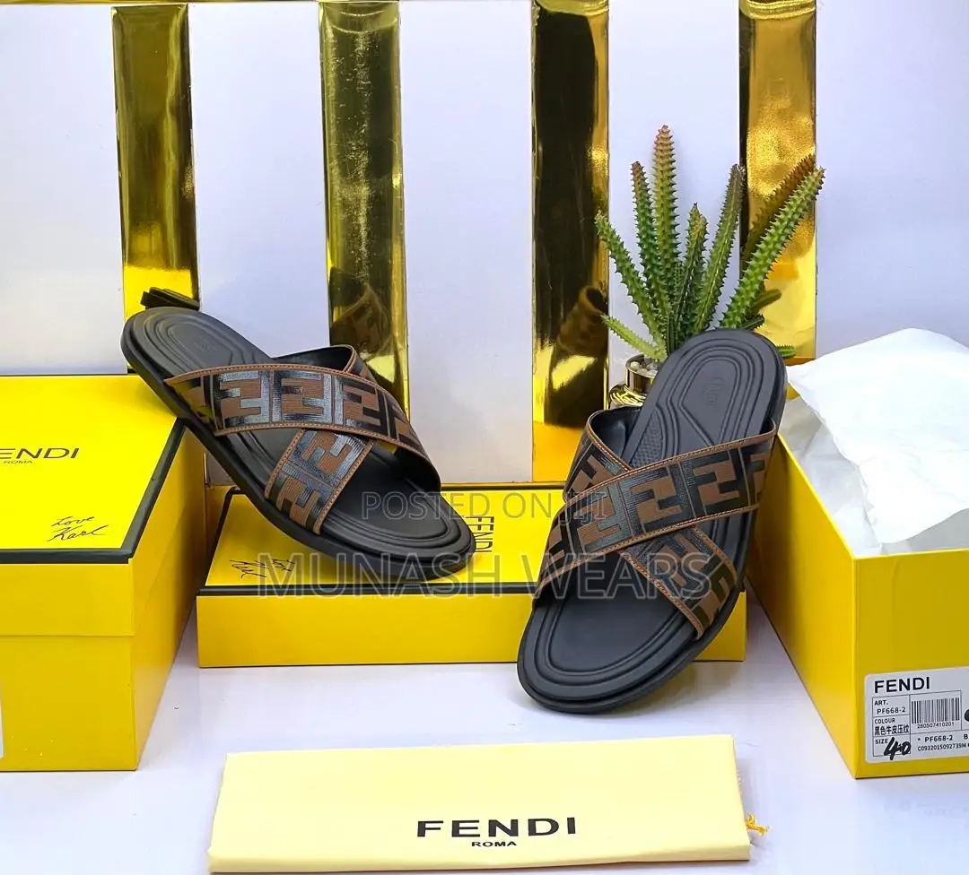 Fendi Leather Slipers