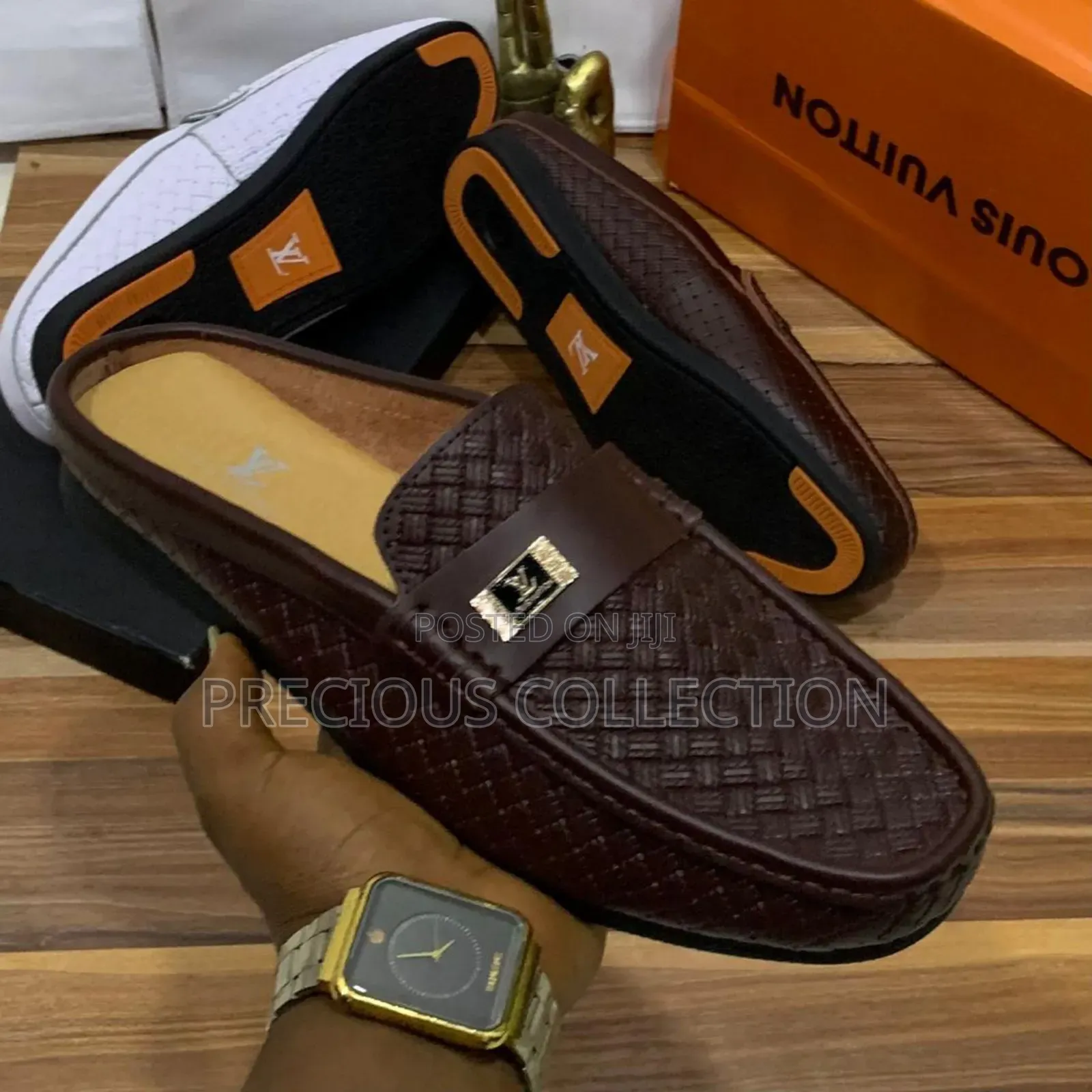 Men's Loius Vuitton Top Quality Leather Half Shoes