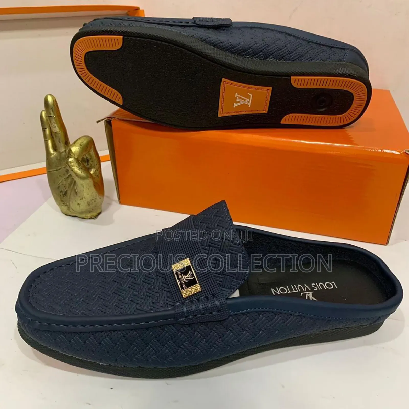Men's Loius Vuitton Top Quality Leather Half Shoes