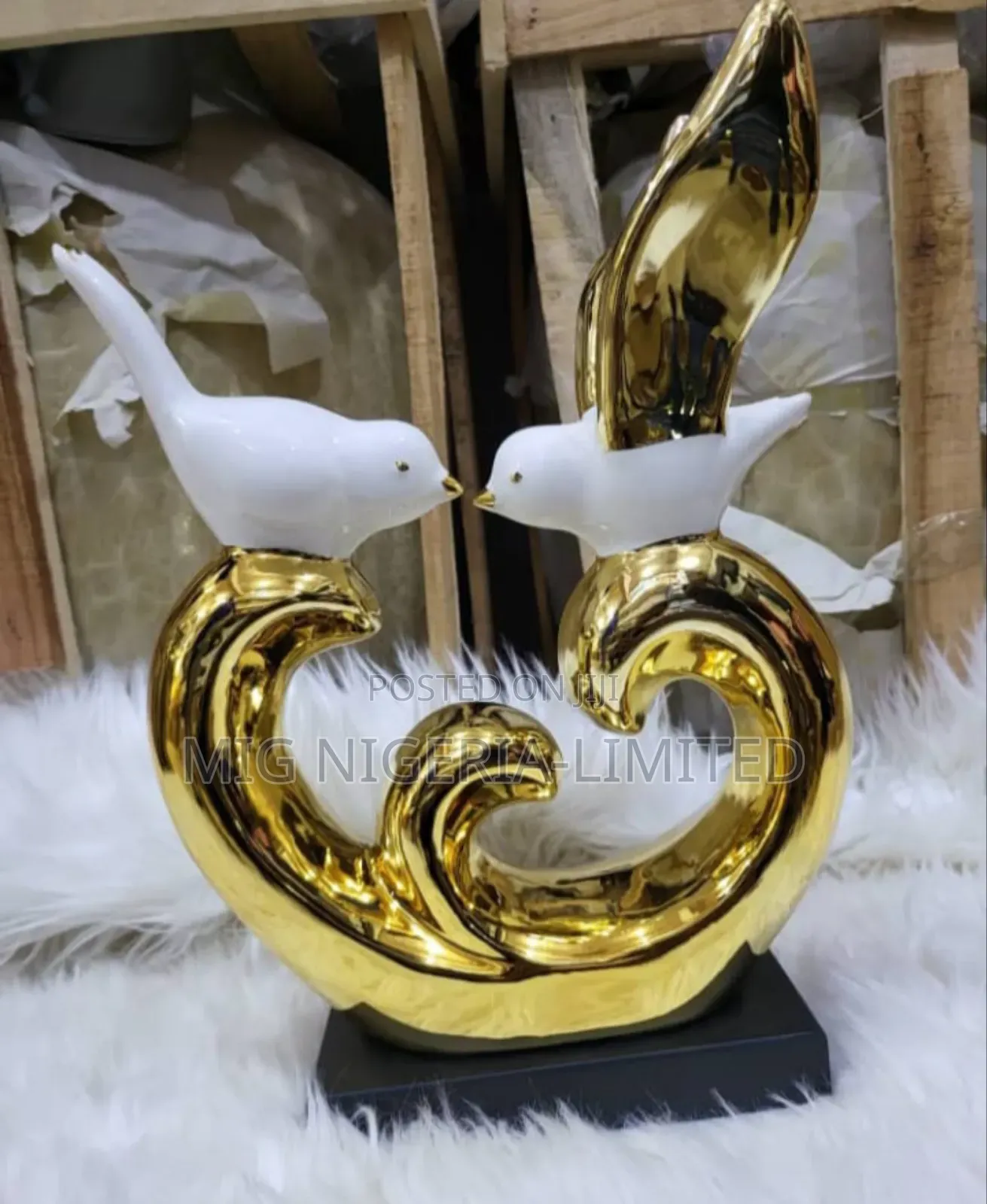 Twins Bird Centre Table Decorations Figurine Shelves Decor