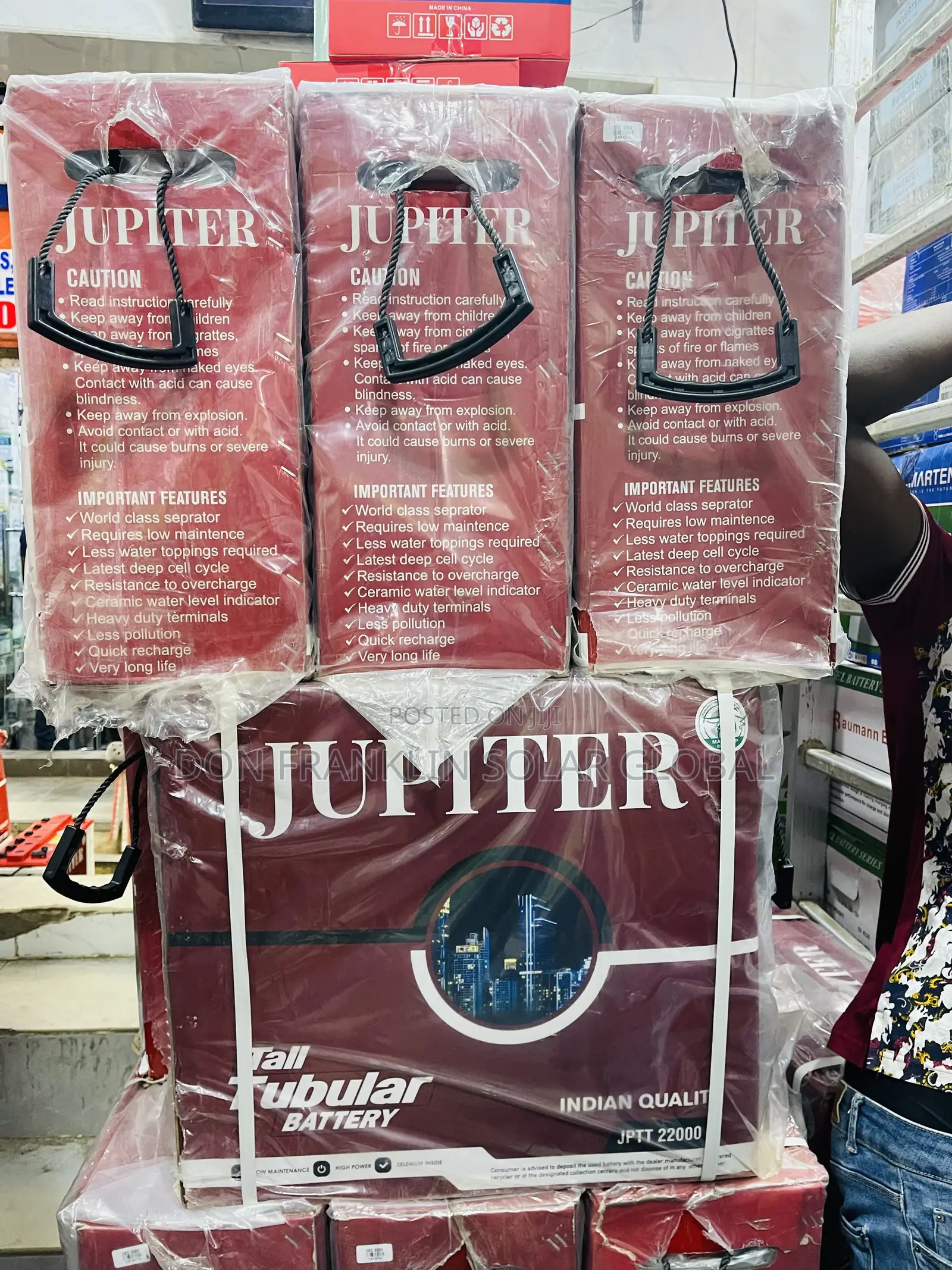 220ah /12votls Jupiter Tubular Battery