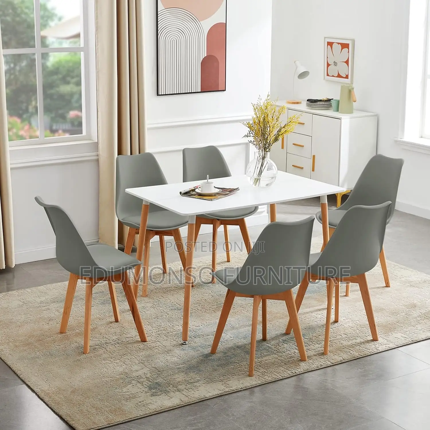 Rectangular Wooden Design Dining Table for 4 to 6 People