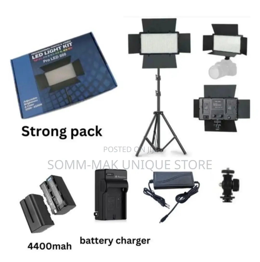 Professional Pro Led 800 Light Kit + Tripod Stand + Battery