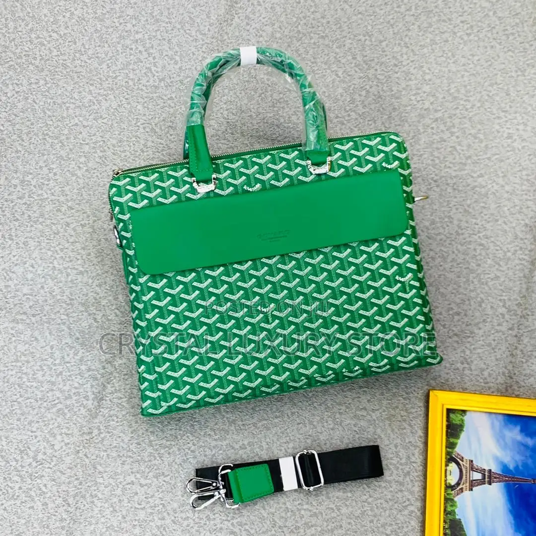 Goyard Quality Luxury Men Genuine Leather Laptop Bag
