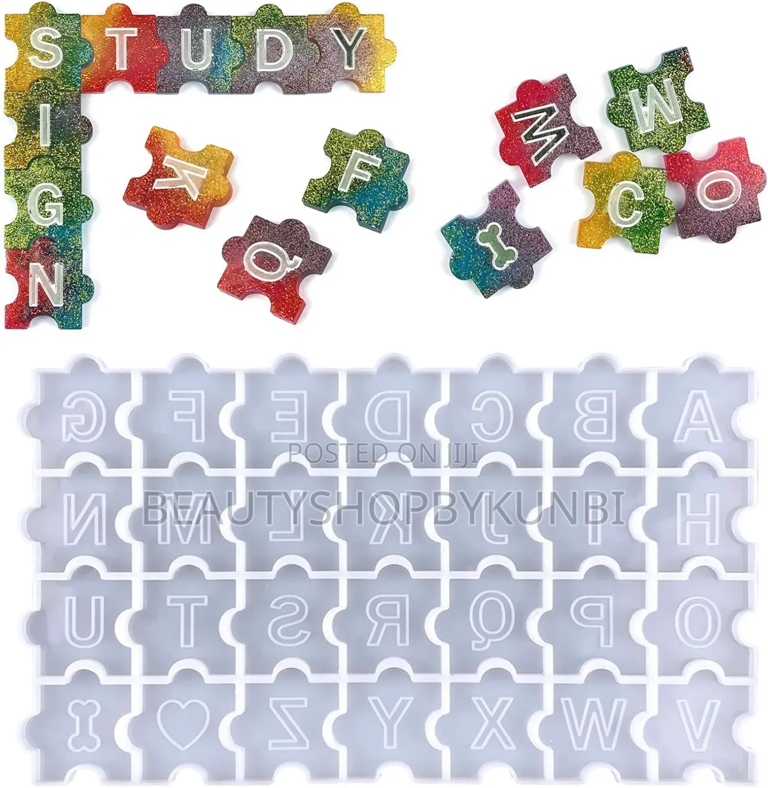 Alphabet Puzzle Jigsaw Resin Mold