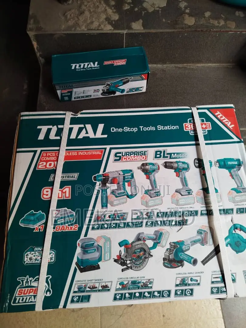 Total 9 PCS Cordless Industrial Combo Kit