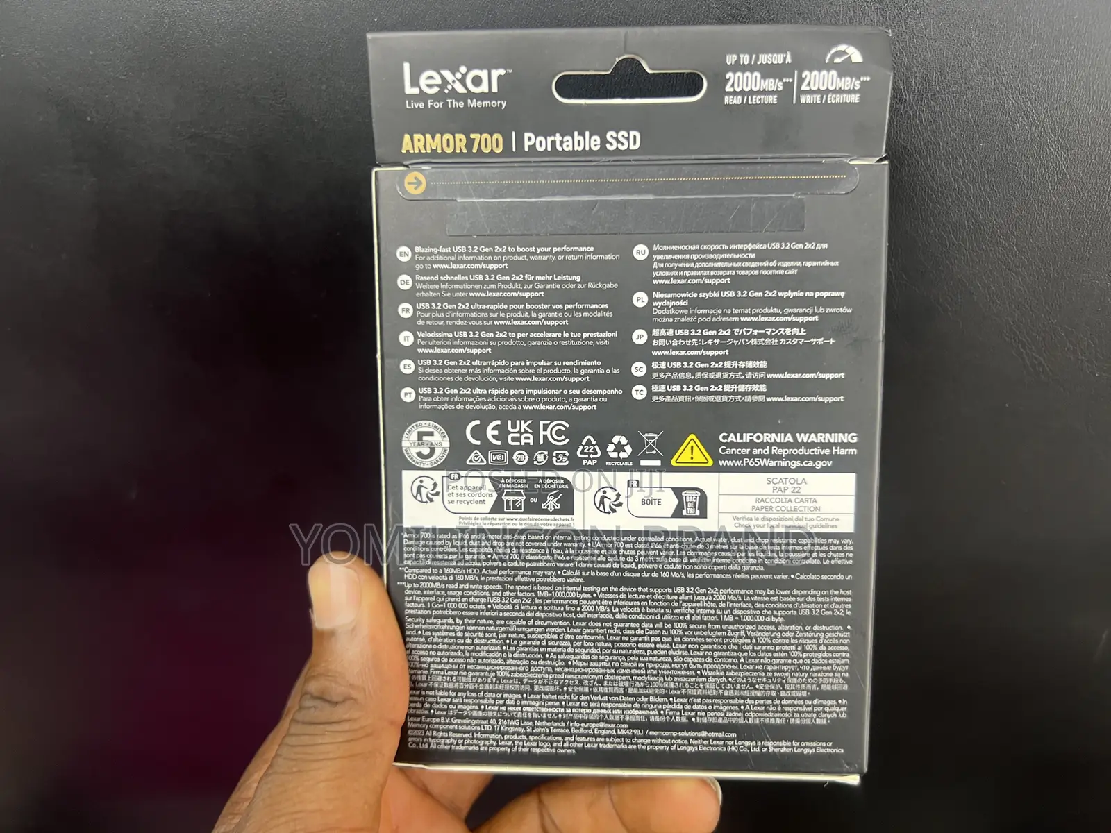 Lexar 2TB Armor 700 Portable SSD, Up to 2000mb/S