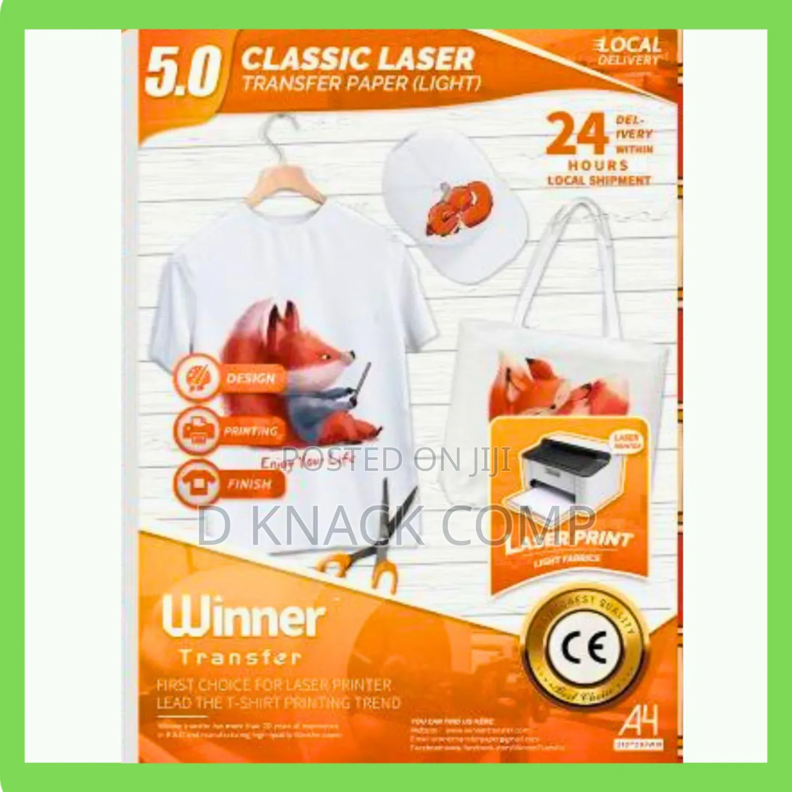A4 20 Sheets Laser Light Transfer Paper Printable Vinly
