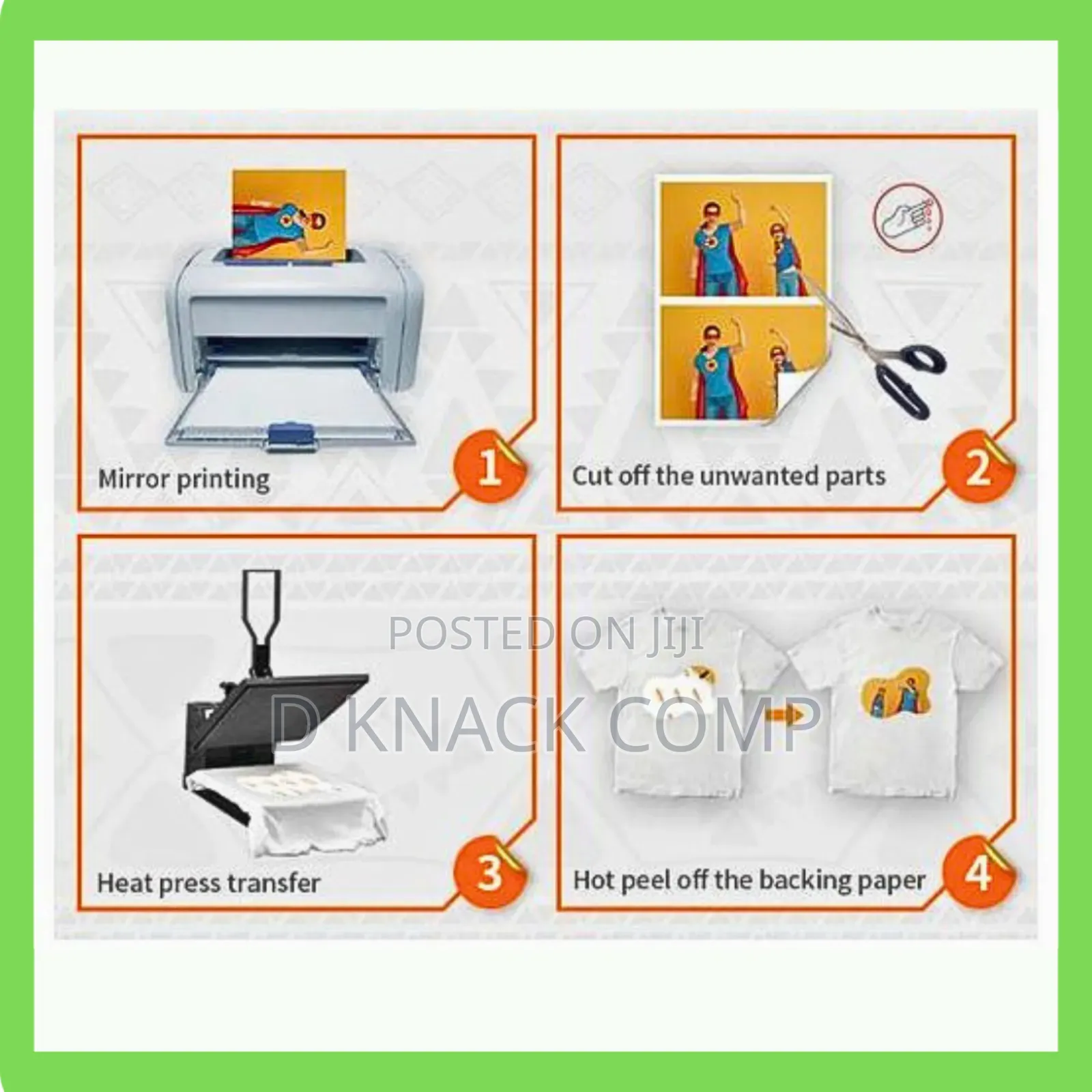A4 20 Sheets Laser Light Transfer Paper Printable Vinly