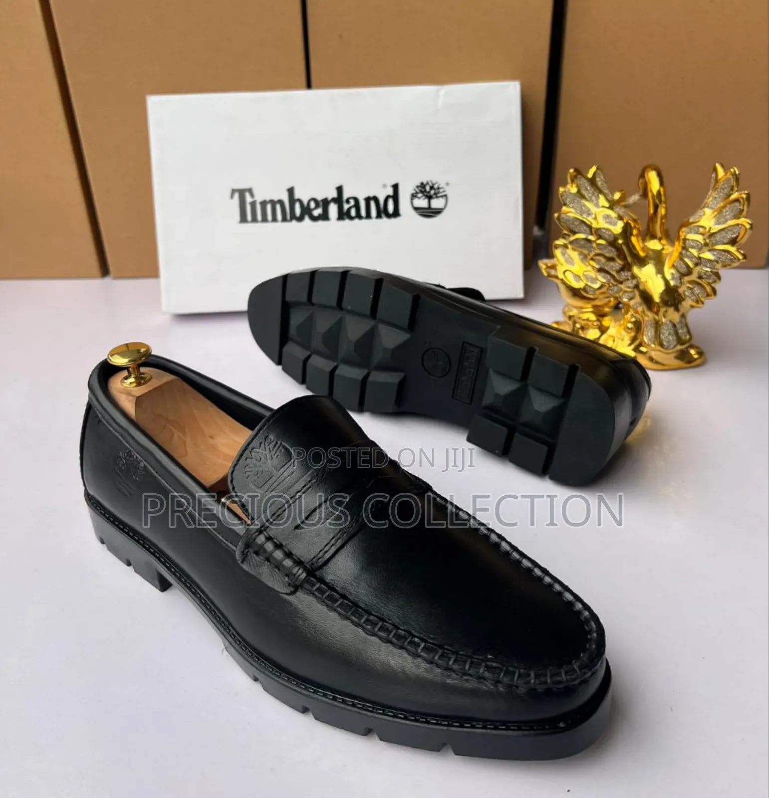 Men's Timberland Black Matte Leather Loafers