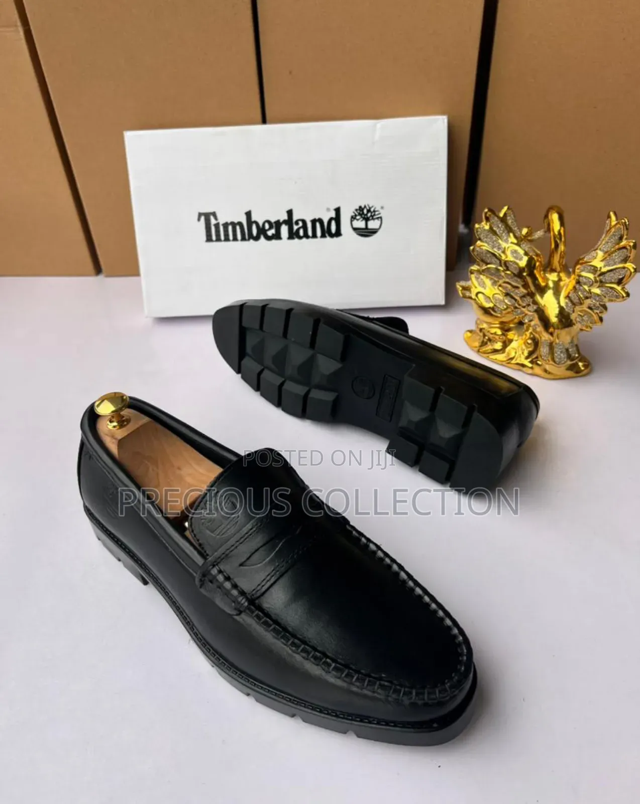 Men's Timberland Black Matte Leather Loafers