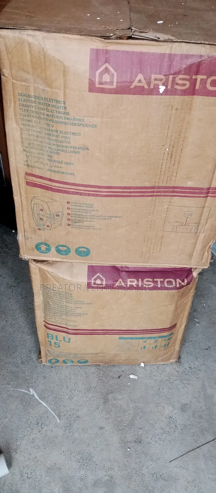 Water Heater Ariston 15lts,Fast Heater,Low Voltage,Anti-Rust