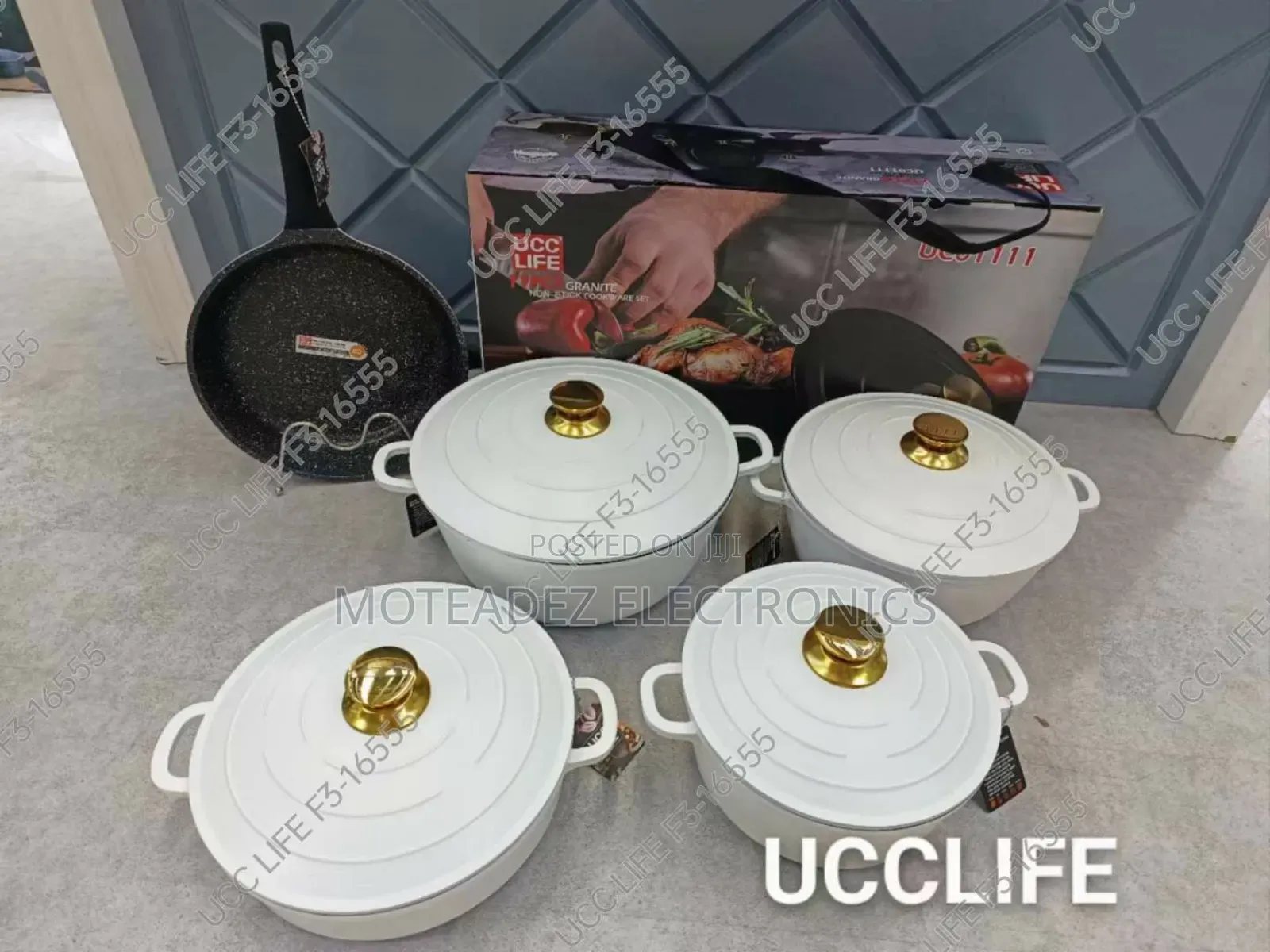 Ucclife 11pcs Granite Non Stick Cookware Set With Frying Pan