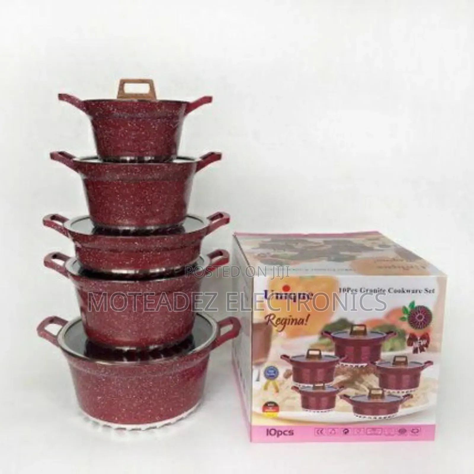 Unique Regina 10pcs Granite Cookware Set With Frying Pan