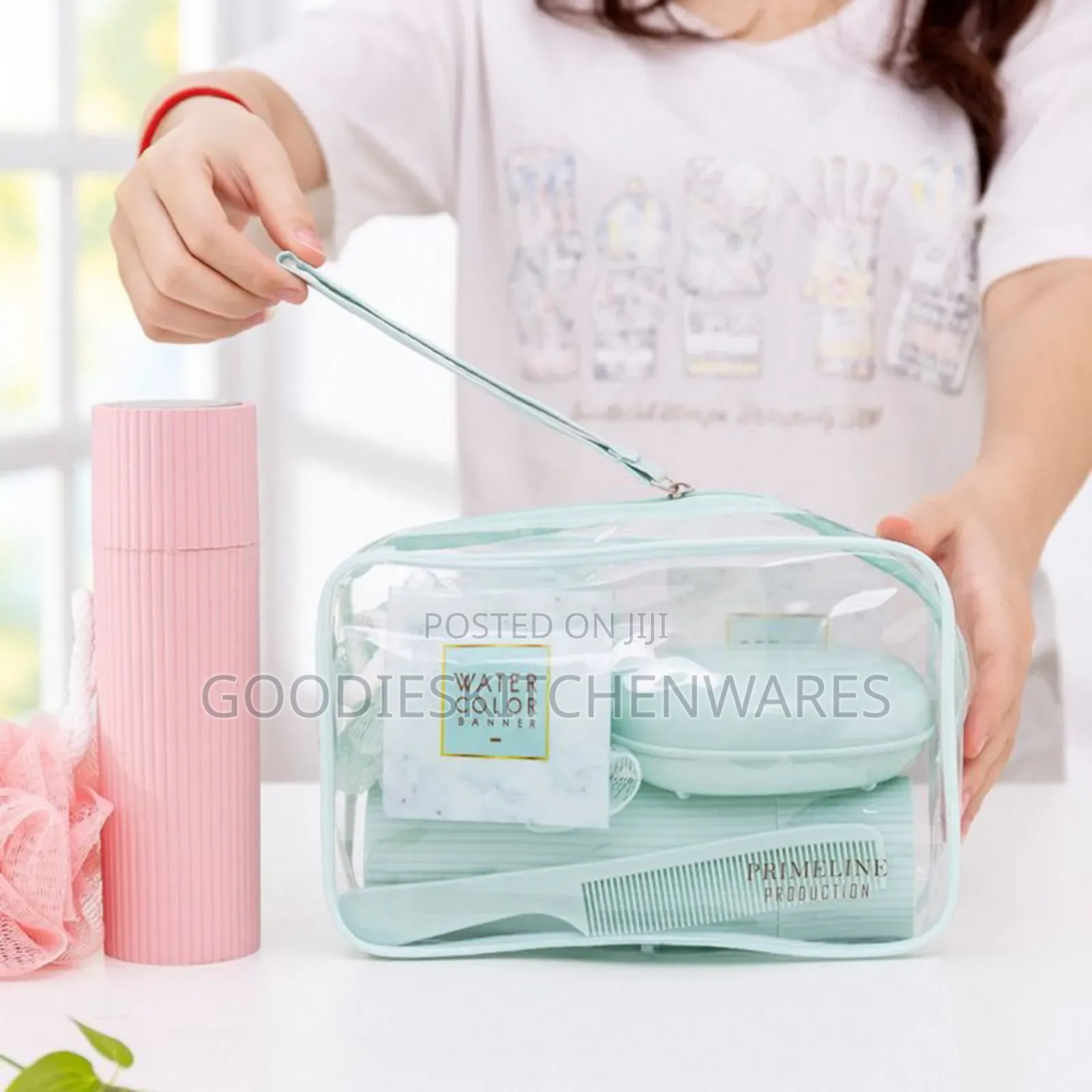 Travel Bathroom Set With Carrier Bag
