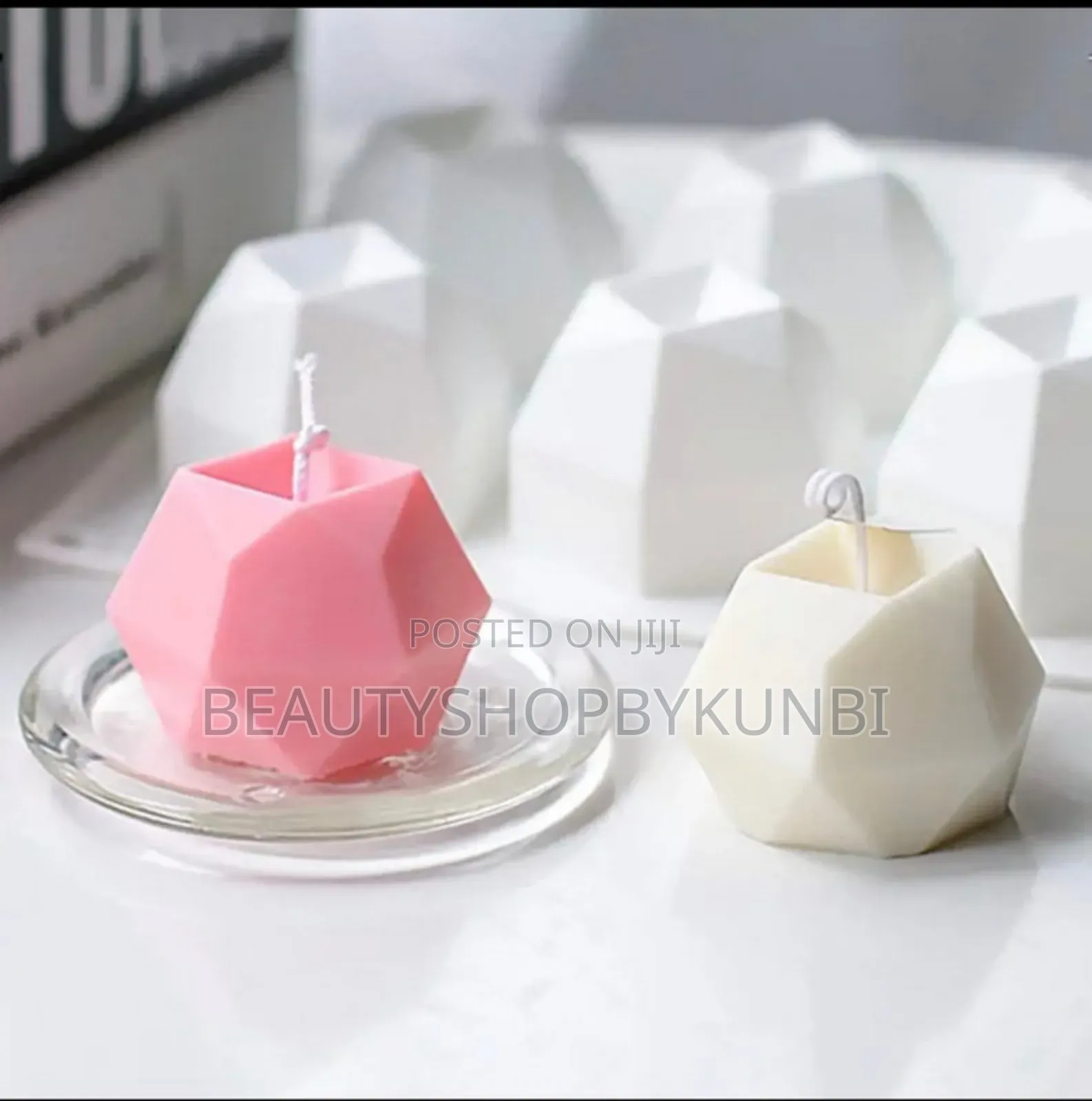 8 Cavity Diamond Cube Silicone Mold for Candles Resins
