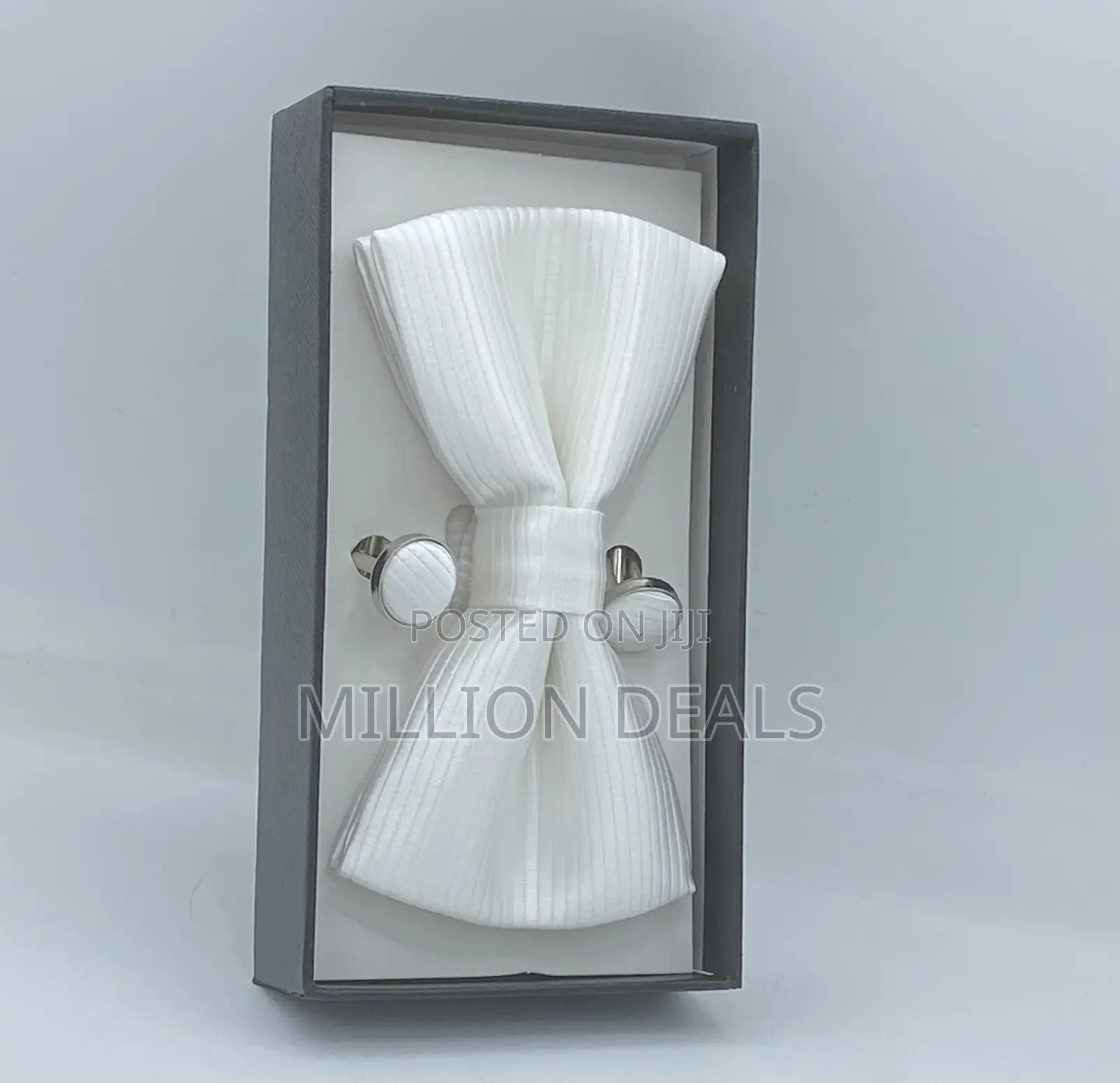 White 3-in-1 Pattern Bow Tie Set