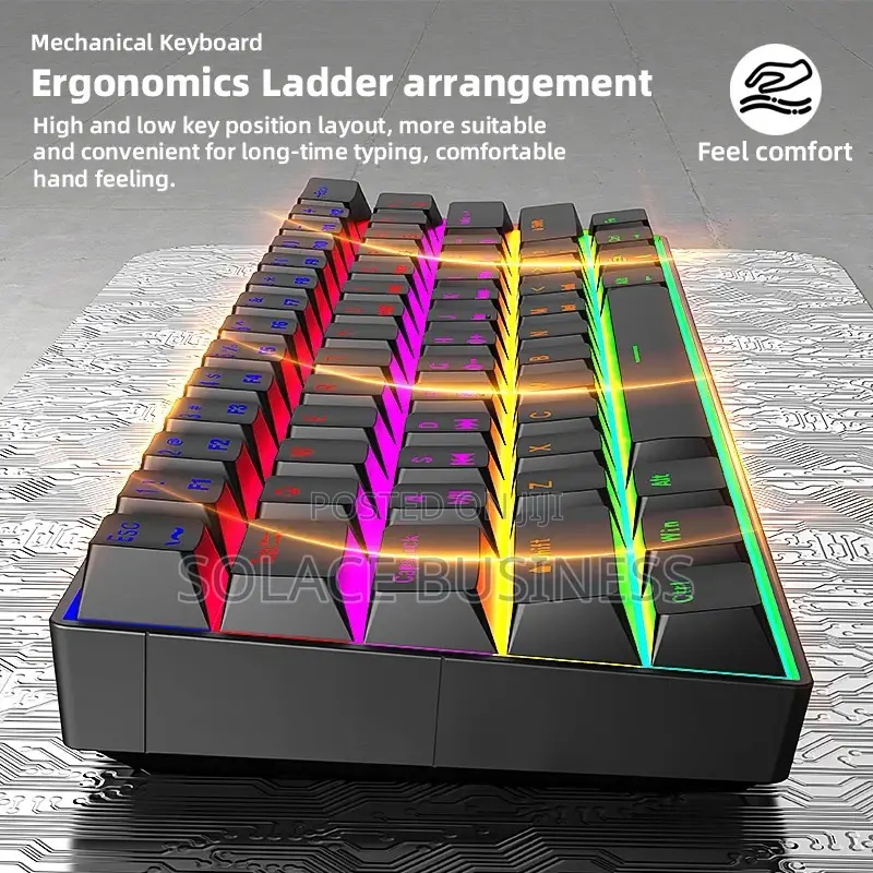 RGB Mechanical Keyboard, 3 Way- Bluetooth 2.4ghz Wired