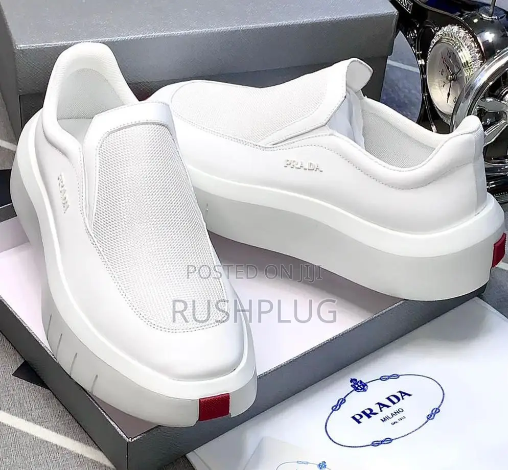 The All White Angelica Prada Milano Italian Sneakers