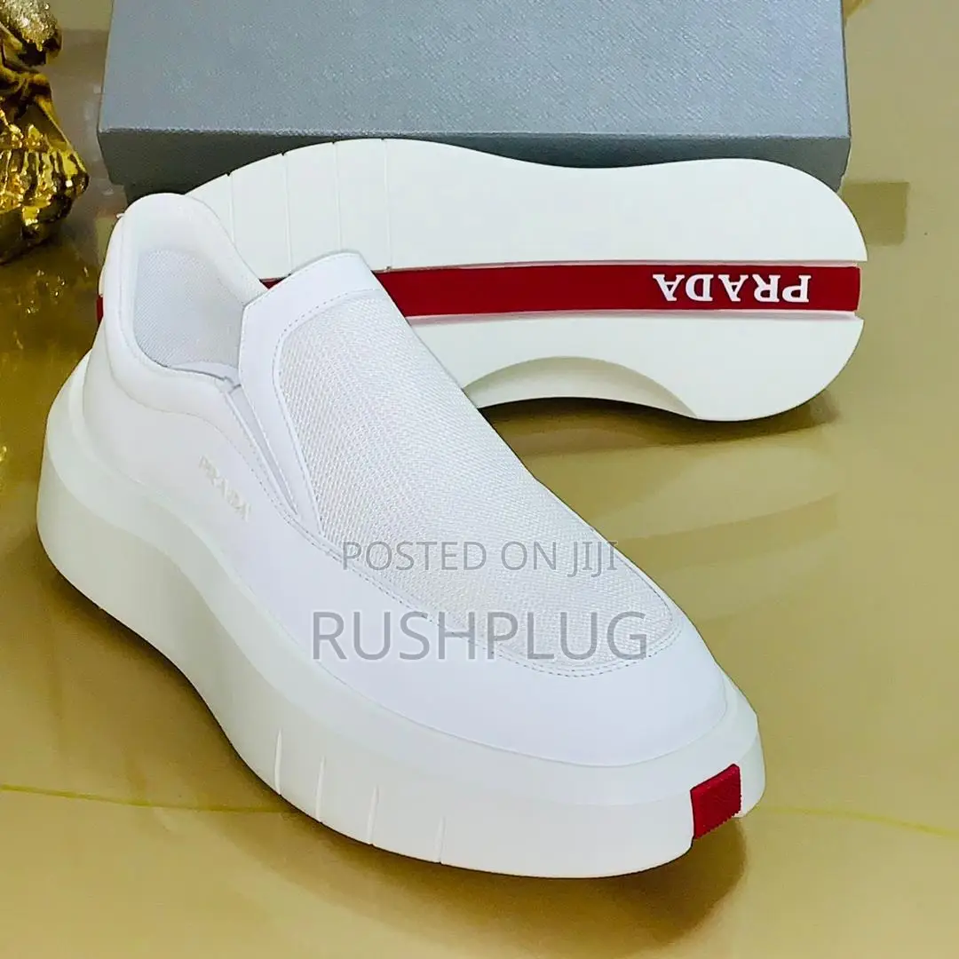 The All White Angelica Prada Milano Italian Sneakers