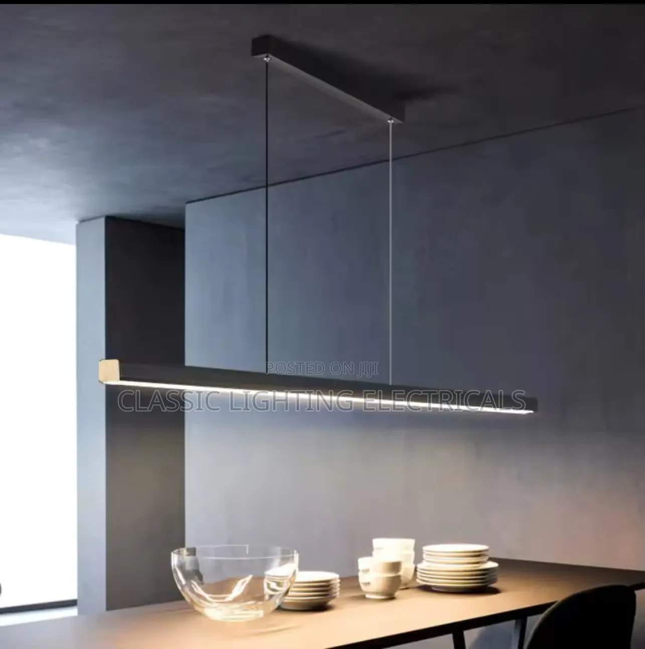Nordic Restaurant Word Long Chandelier Modern Light